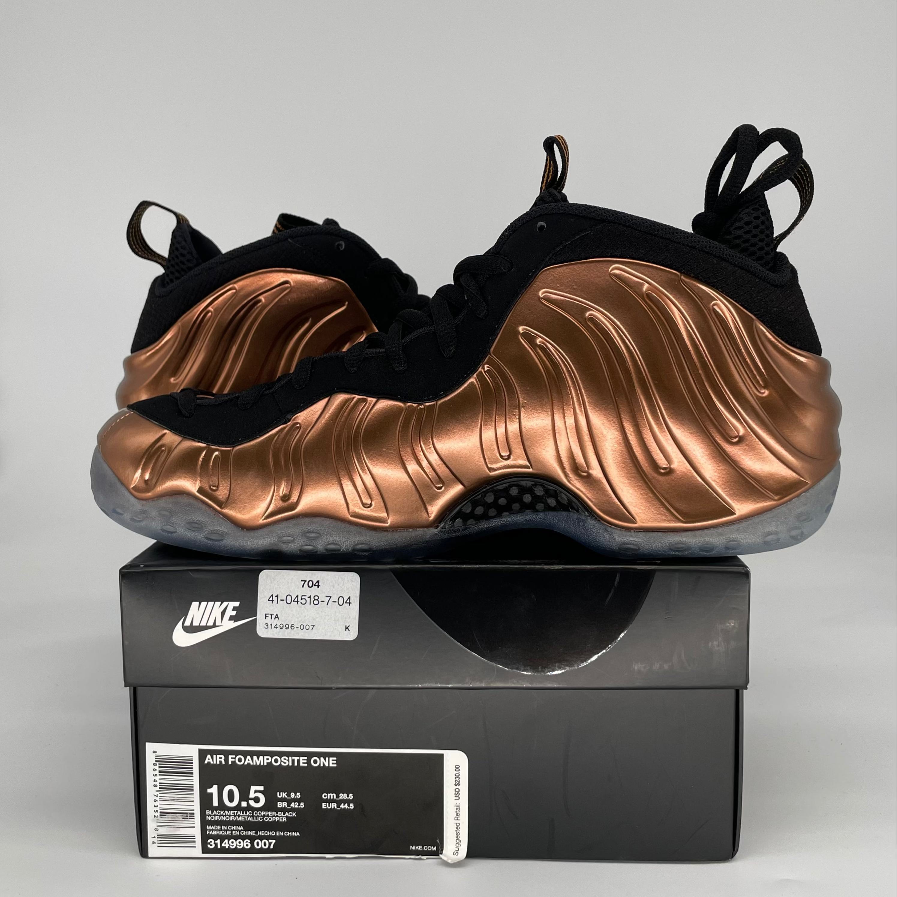 NIKE AIR FOAMPOSITE ONE COPPER 314996-007 SIZE 10.5/12W