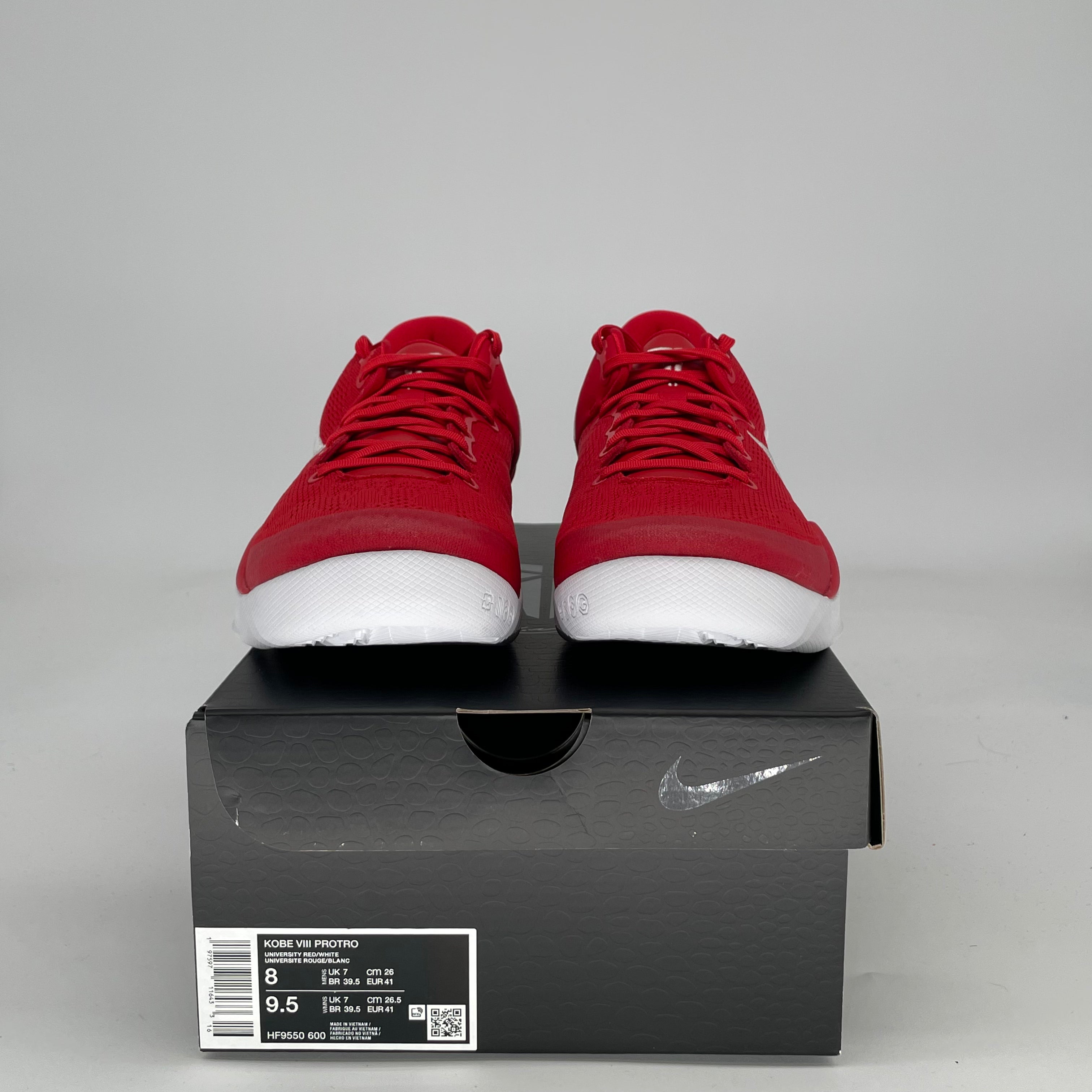 NIKE KOBE 8 PROTRO UNIVERSITY RED HF9550-600 SIZE 8/9.5W
