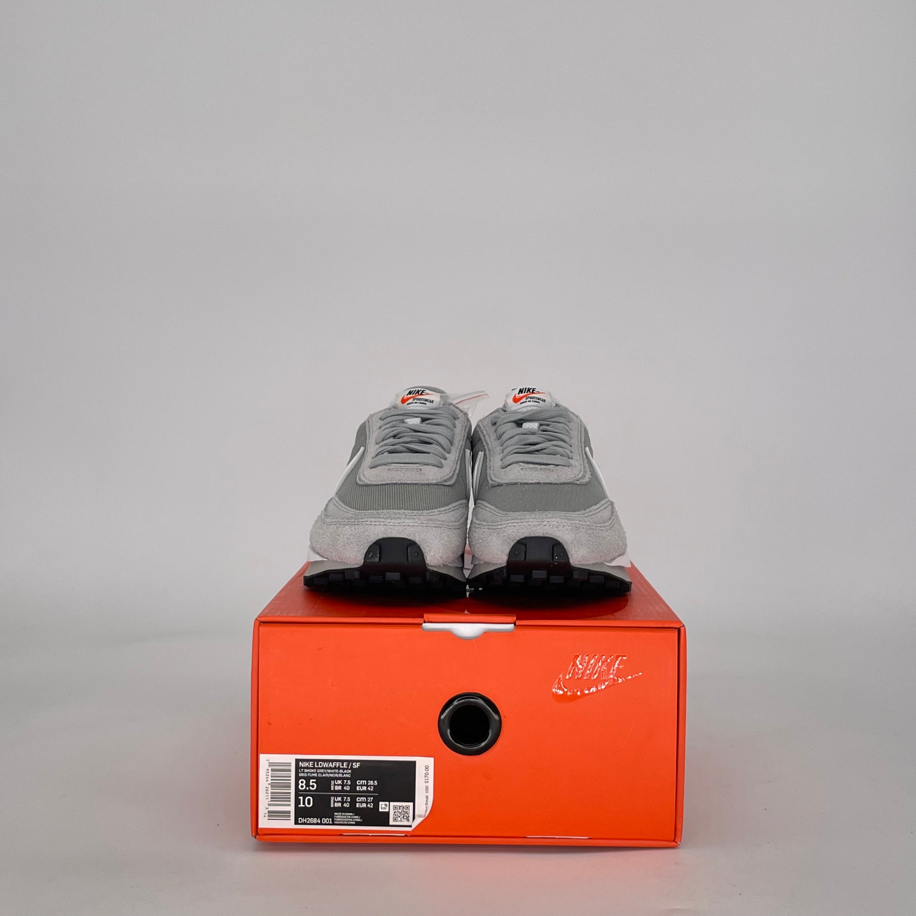 NIKE LD WAFFLE SACAI FRAGMENT GREY DH2684-001 SIZE 8.5/10W