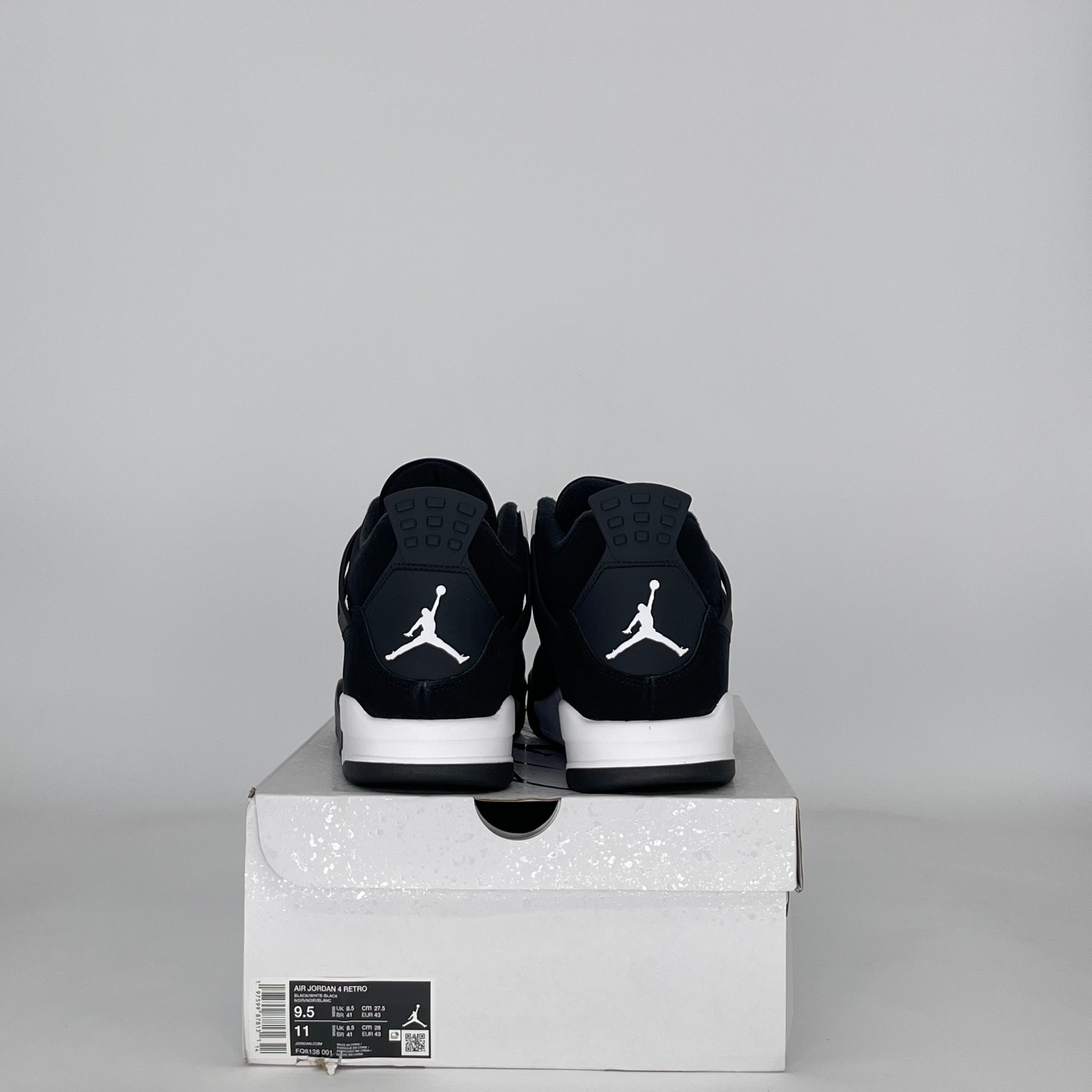 AIR JORDAN 4 WHITE THUNDER FQ8138-001 SIZE 9.5/11W