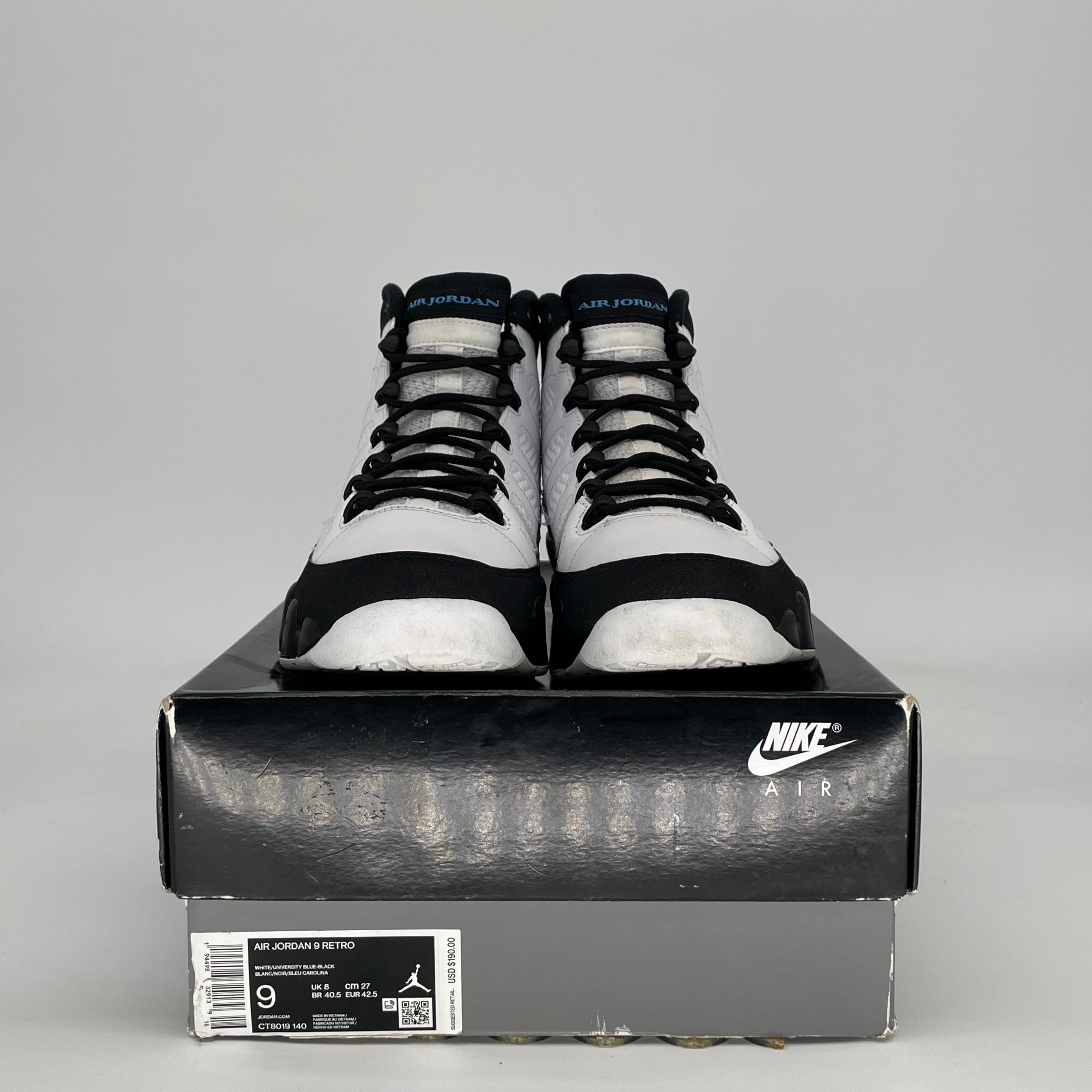 AIR JORDAN 9 UNIVERSITY BLUE CT8019-140 SIZE 9/10.5W