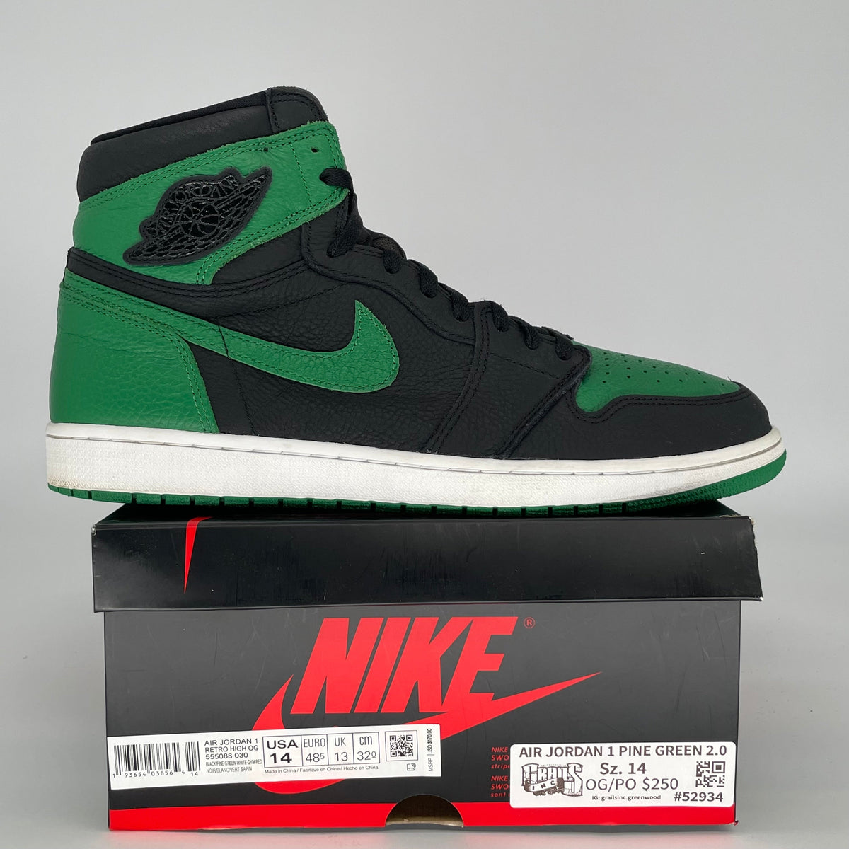 Jordan 1 Retro High Pine Green Black