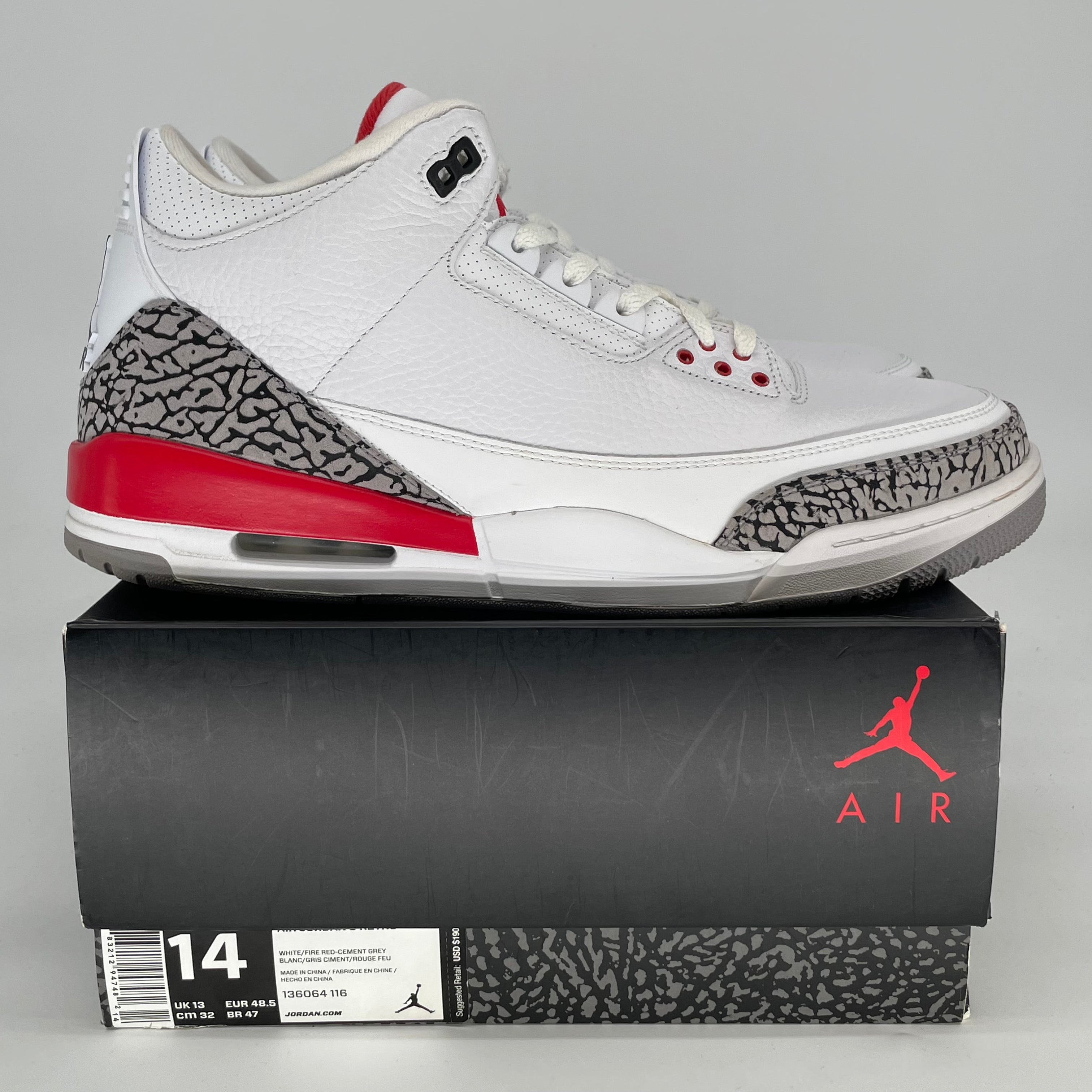 AIR JORDAN 3 HALL OF FAME 136064-116 SIZE 14/15.5W
