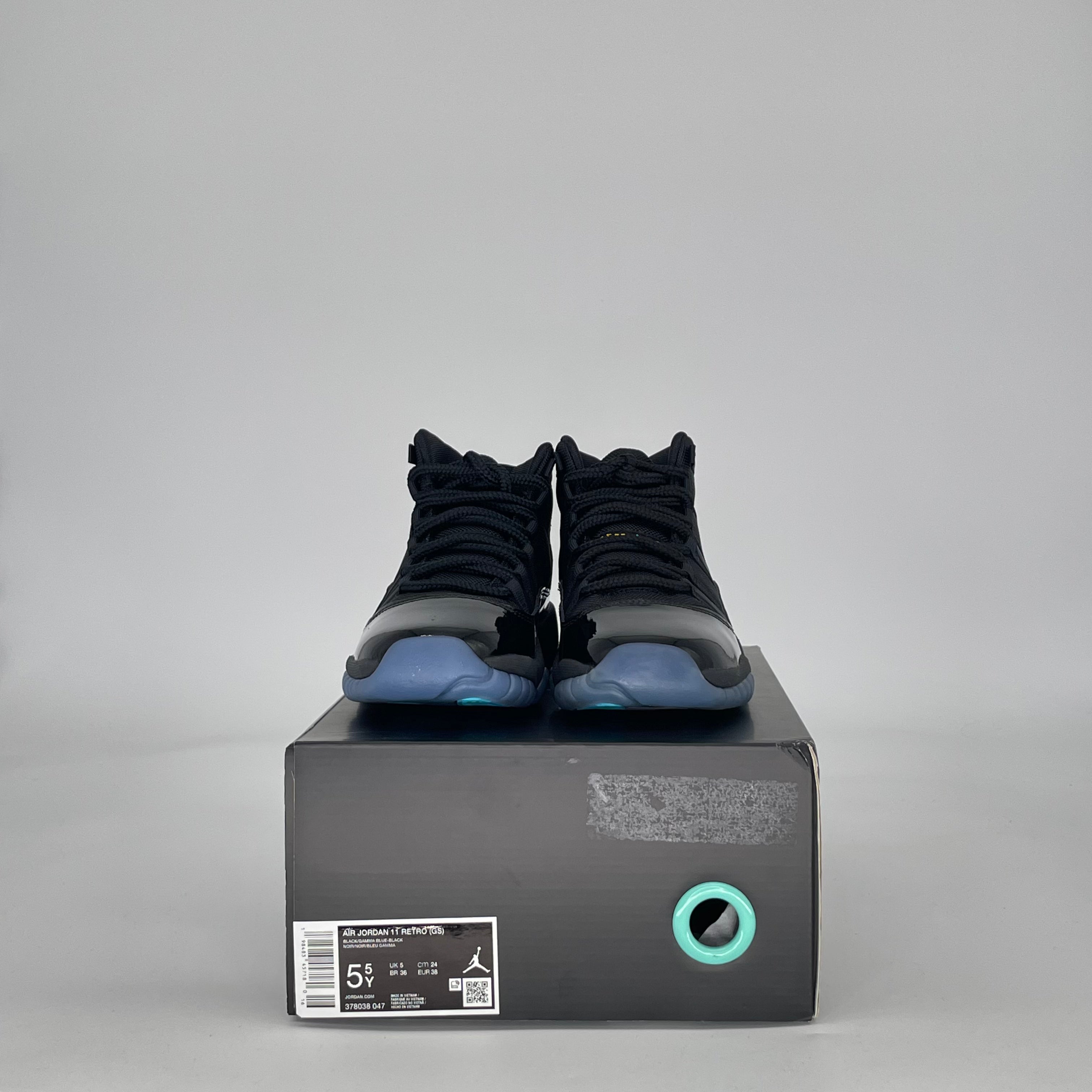 AIR JORDAN 11 GAMMA BLUE 378038-047 SIZE 5.5/7W GS