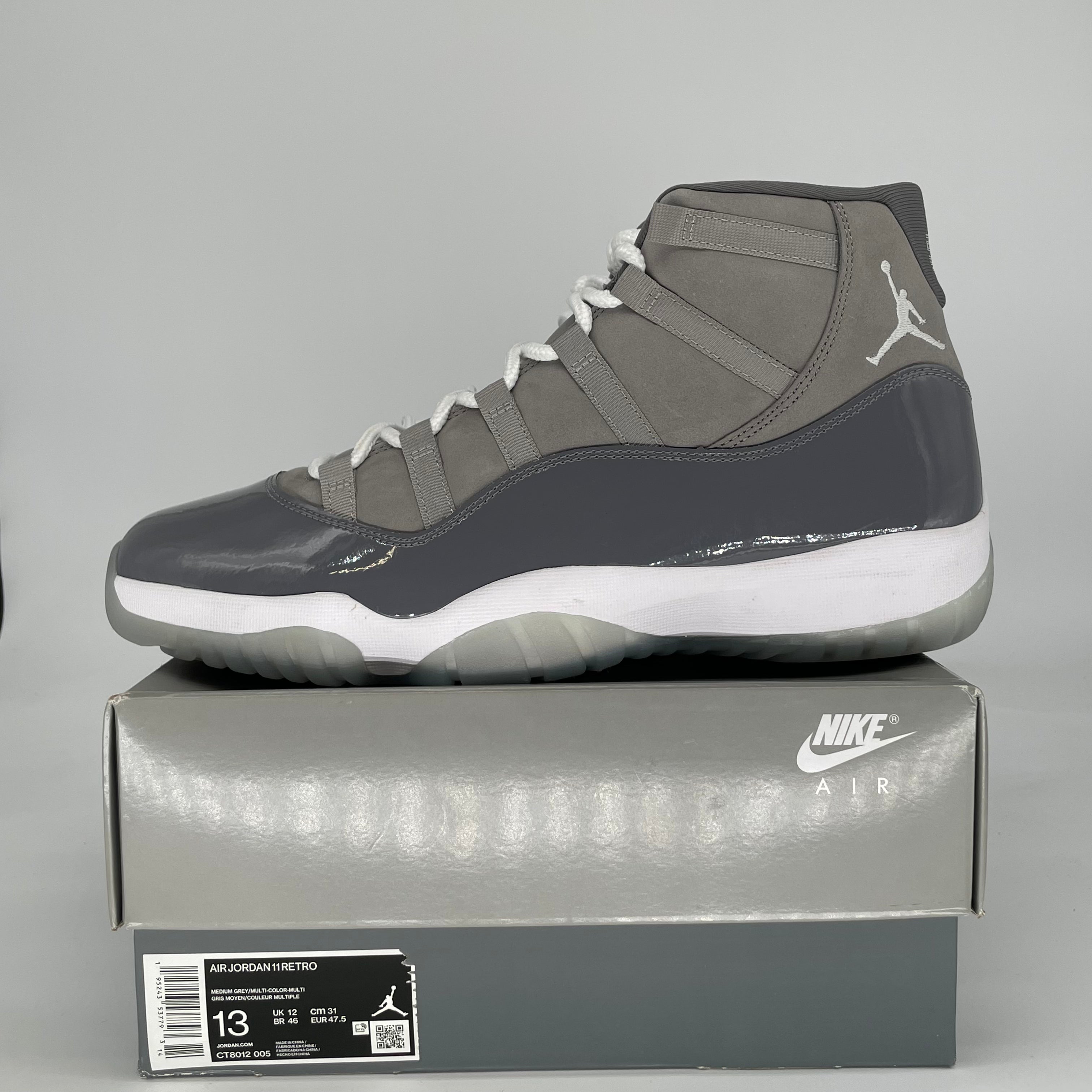 AIR JORDAN 11 COOL GREY CT8012-005 SIZE 13/14.5W