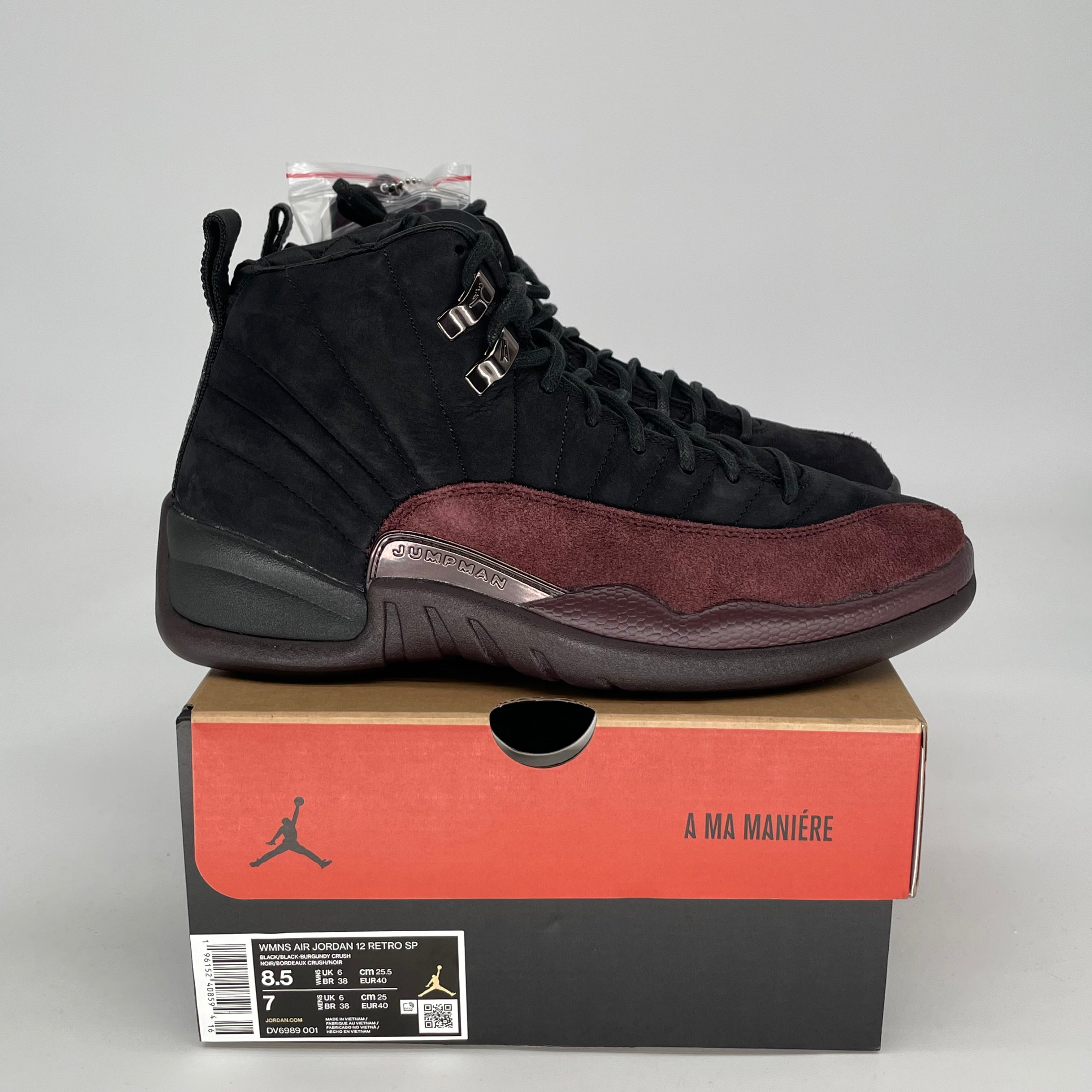 AIR JORDAN 12 A MA MANIERE BLACK W SIZE 7/8.5W DV6989-001