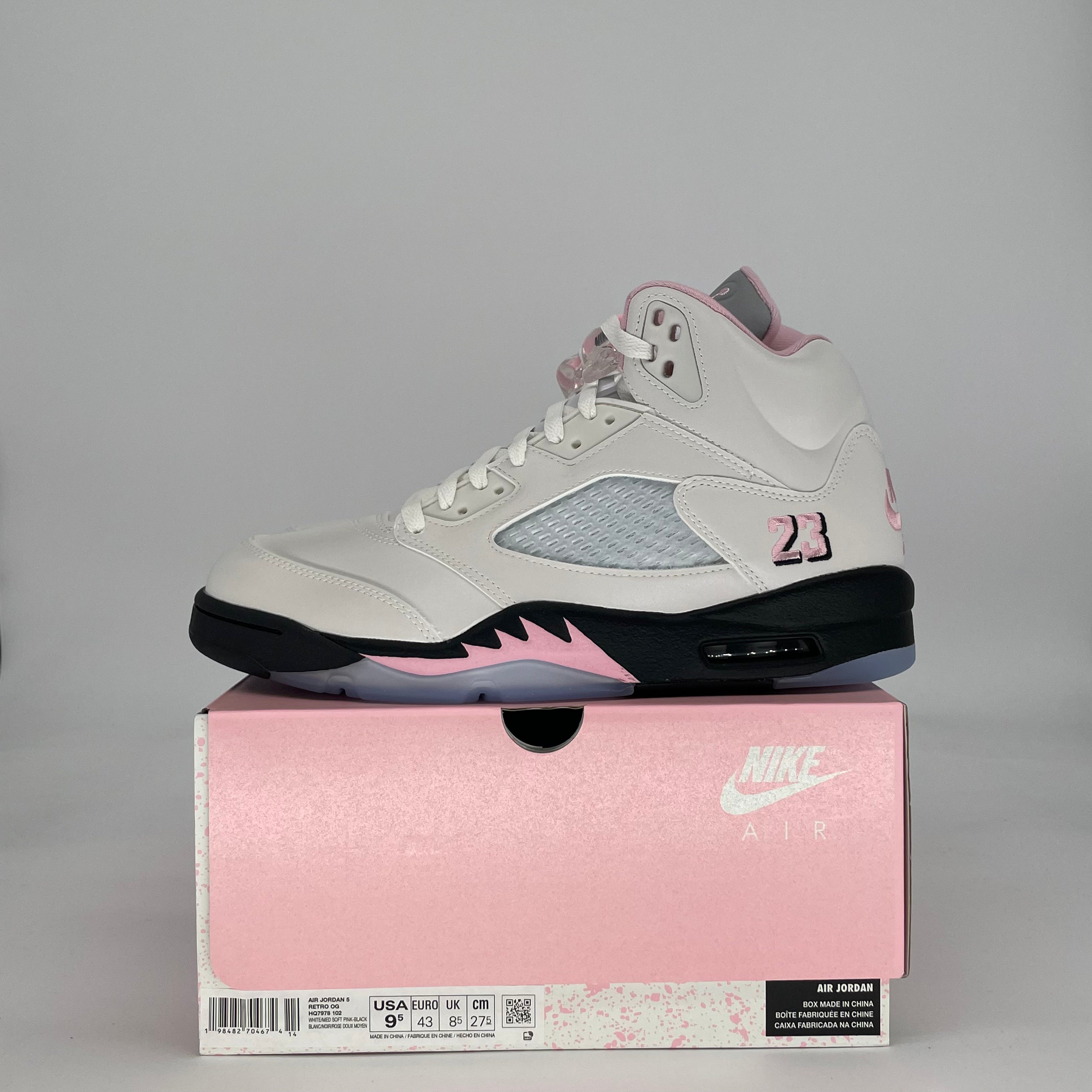 AIR JORDAN 5 MEDIUM SOFT PINK HQ7978-102 SIZE 9.5/11W