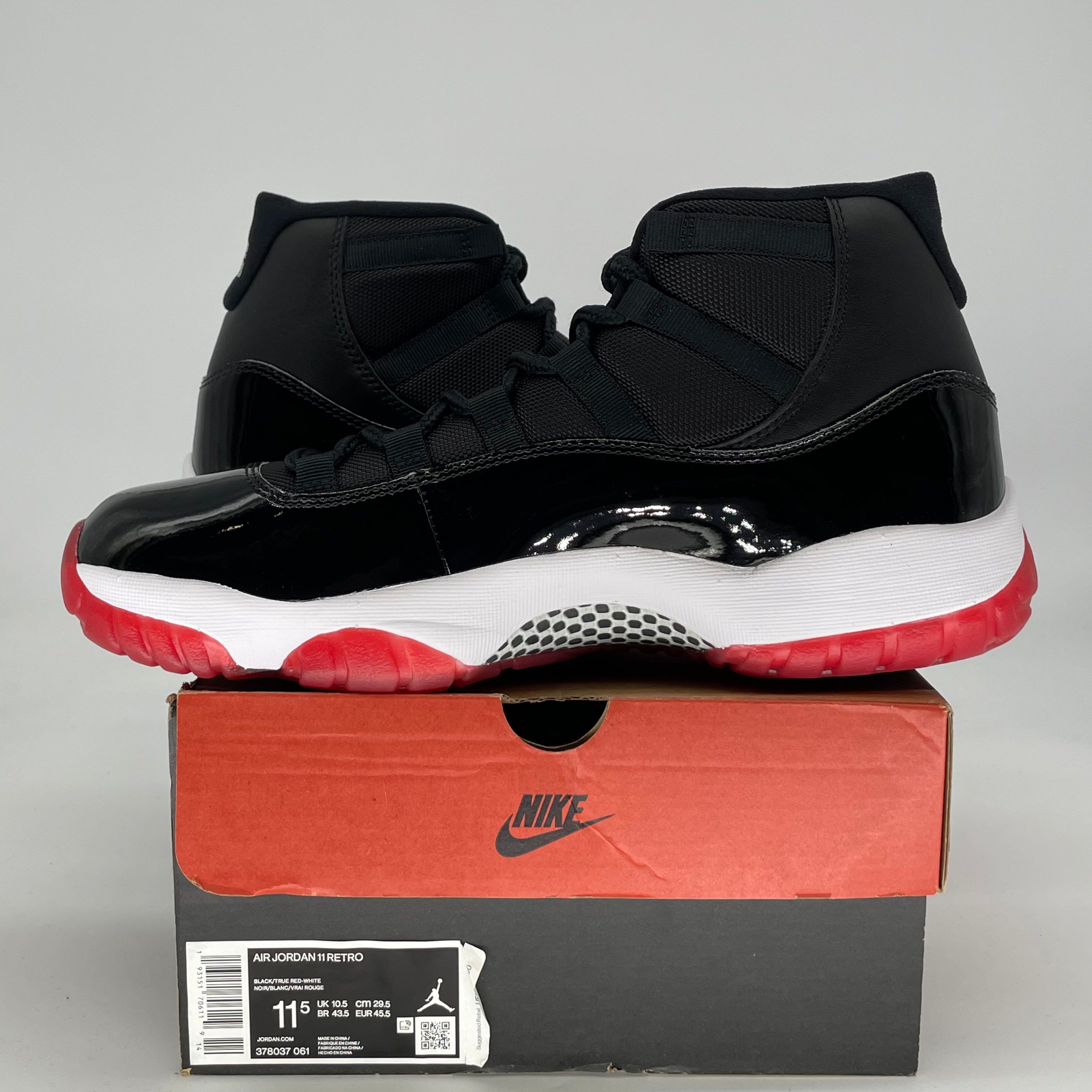 AIR JORDAN 11 PLAYOFFS BRED 378037-061 SIZE 11.5/13W