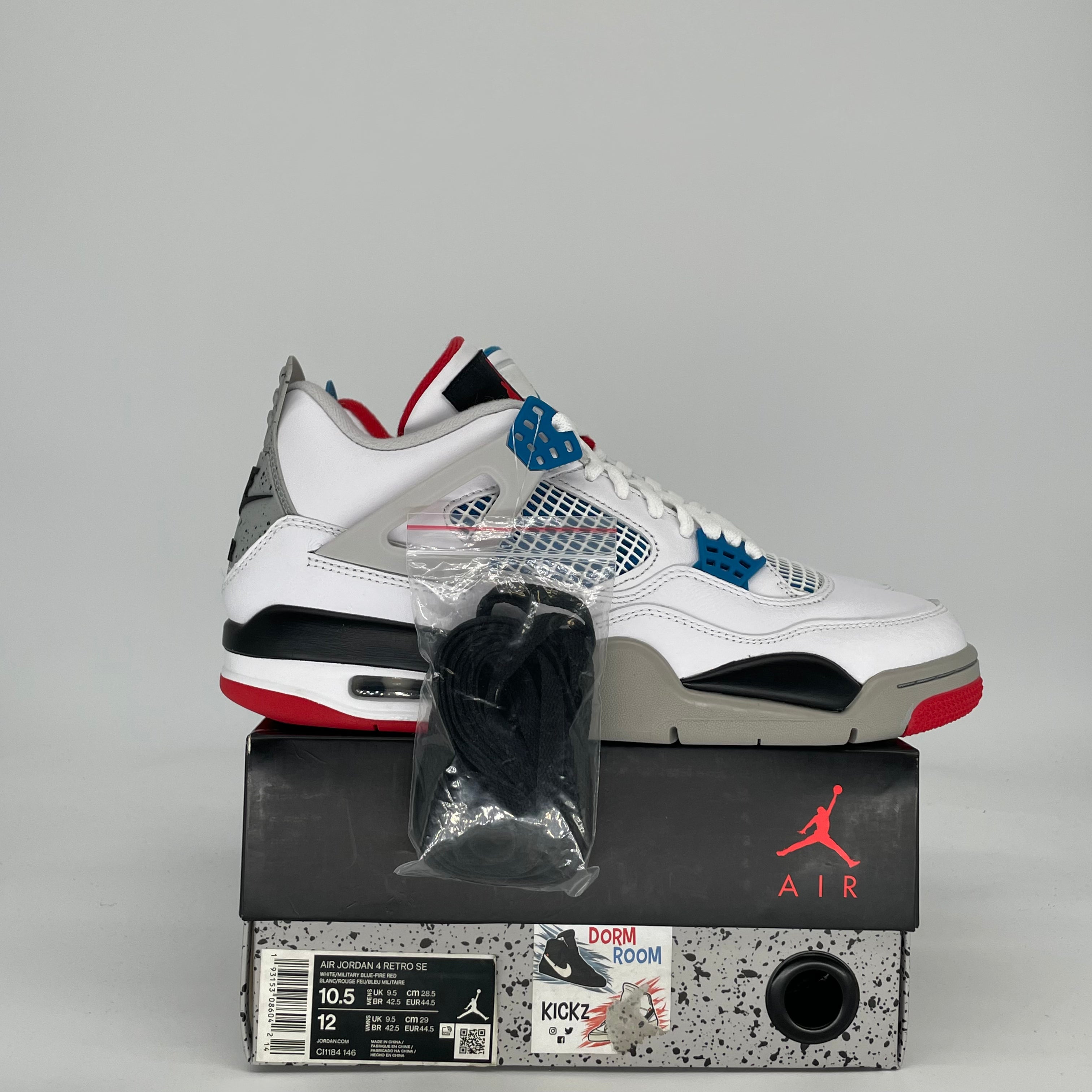 AIR JORDAN 4 WHAT THE CI1184-146 SIZE 10.5/12W