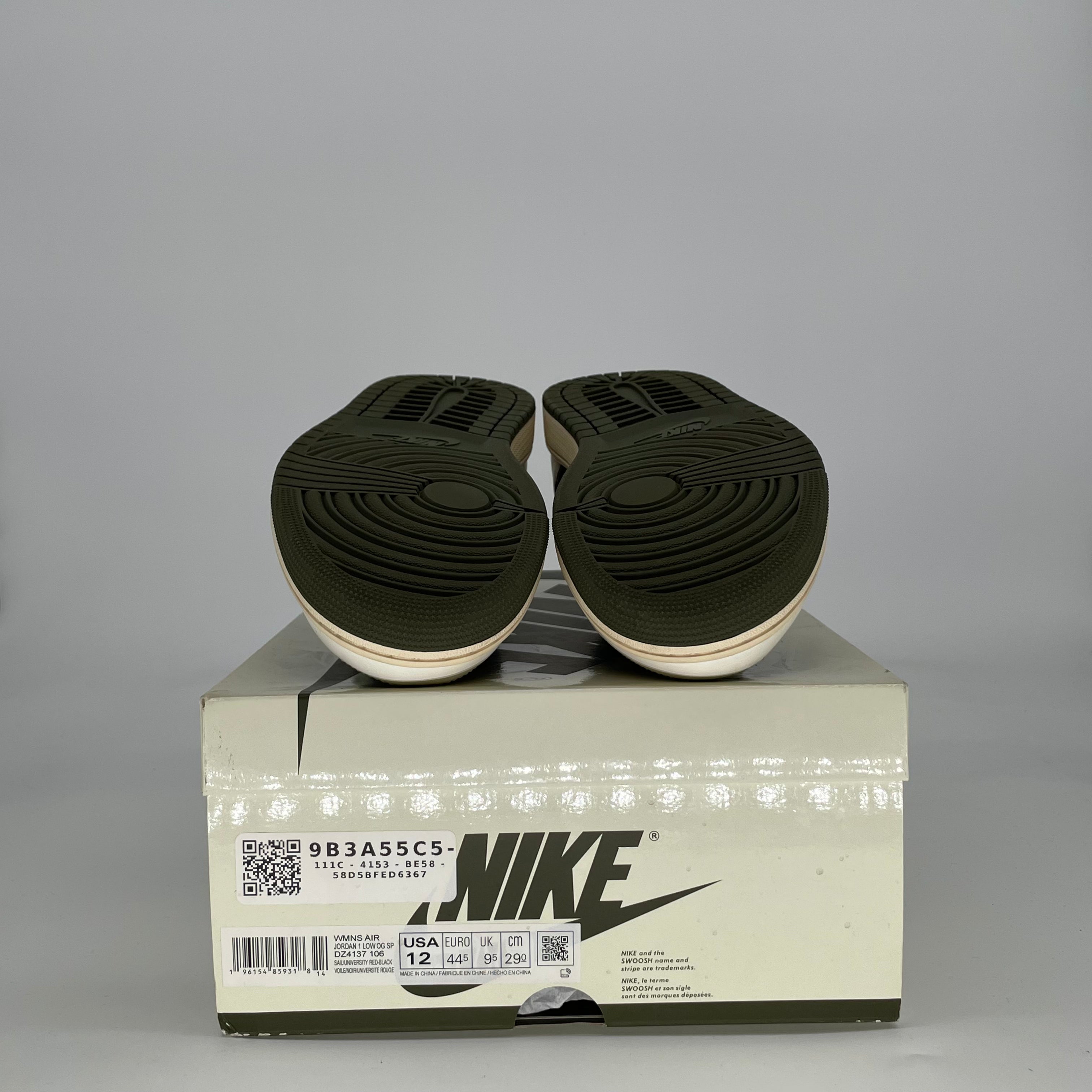 AIR JORDAN 1 LOW X TRAVIS SCOTT OLIVE W DZ4137-106 SIZE 10.5/12W