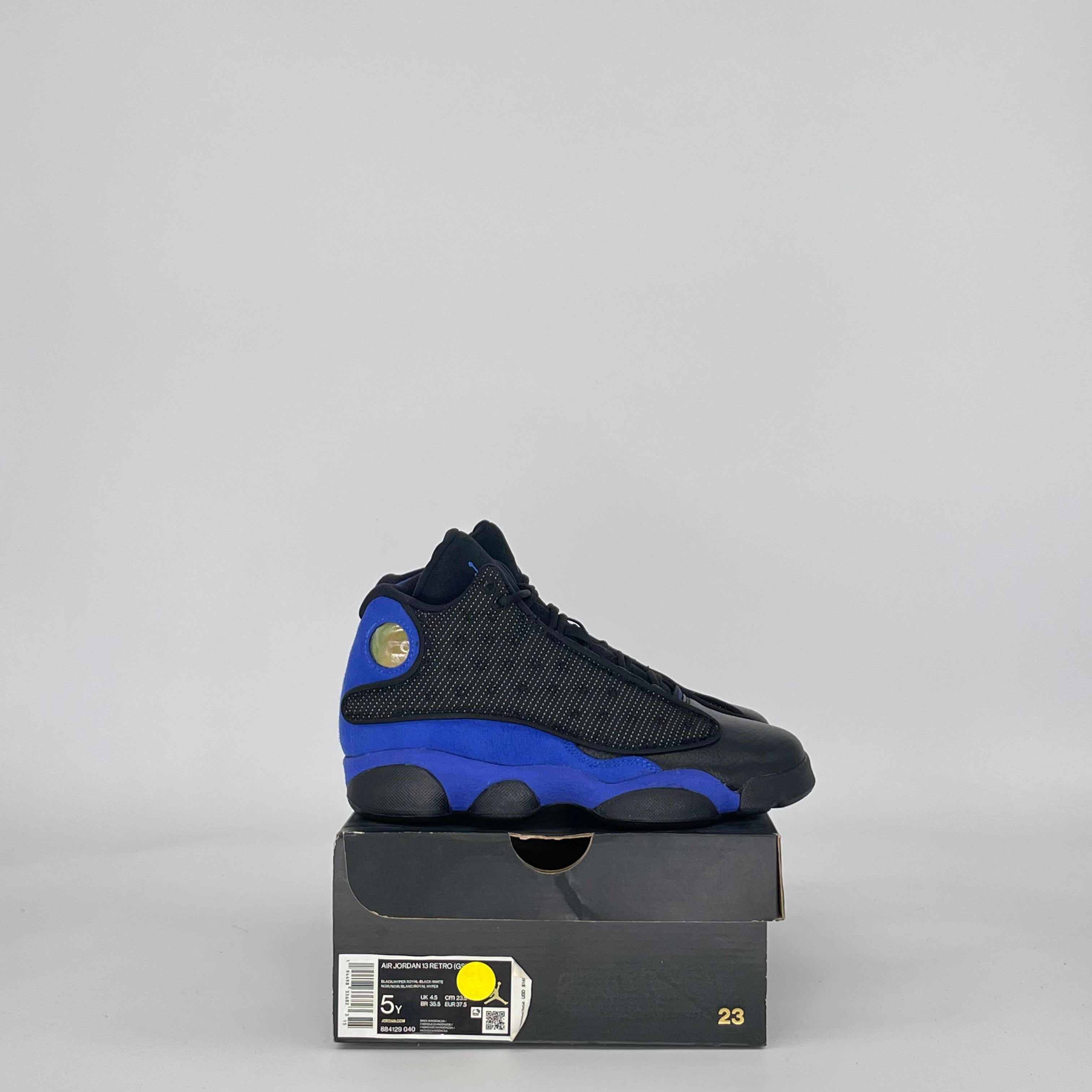 AIR JORDAN 13 BLACK HYPER ROYAL 884129-040 SIZE 5/6.5W GS