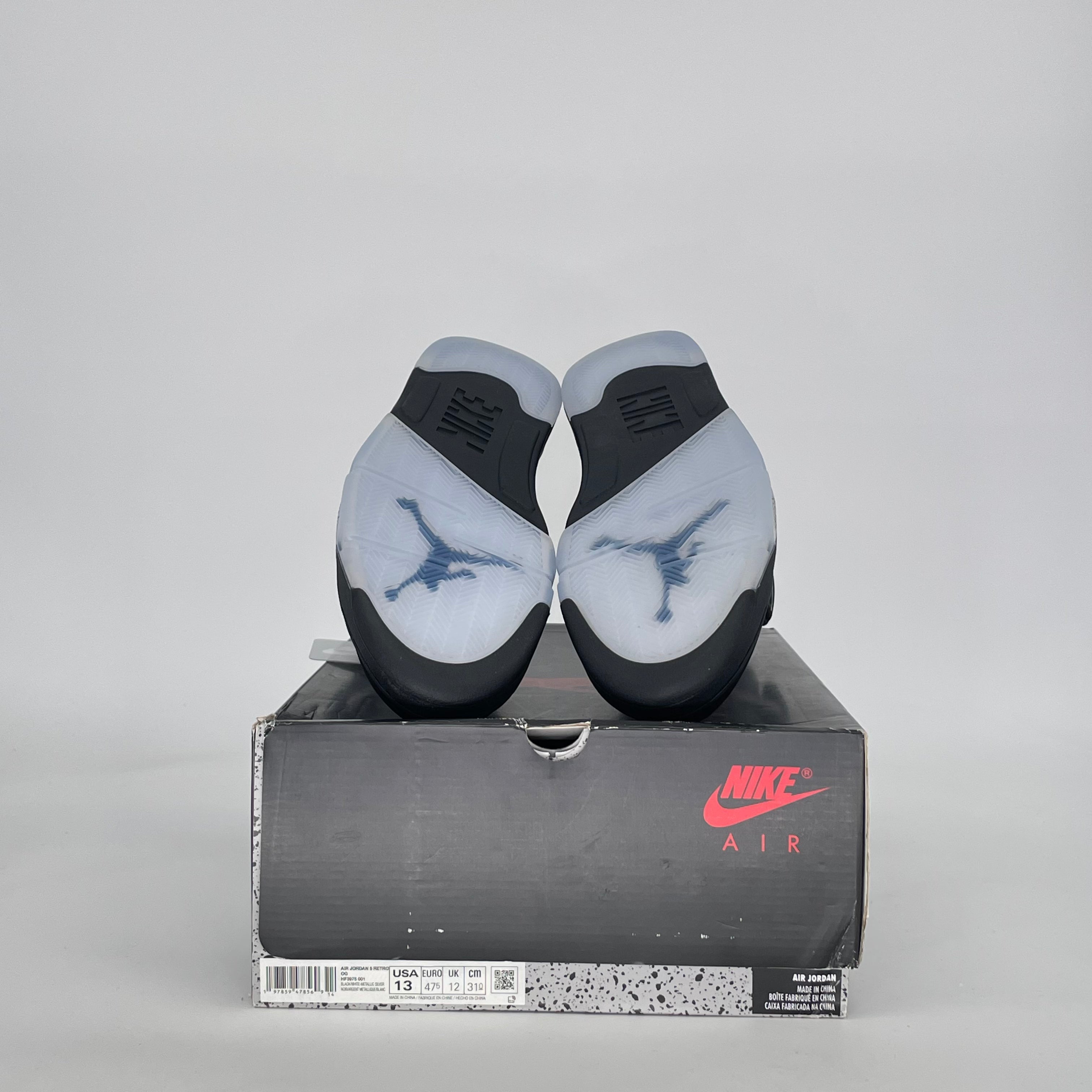AIR JORDAN 5 BLACK METALLIC REIMAGINED HF3975-001 SIZE 13/14.5W