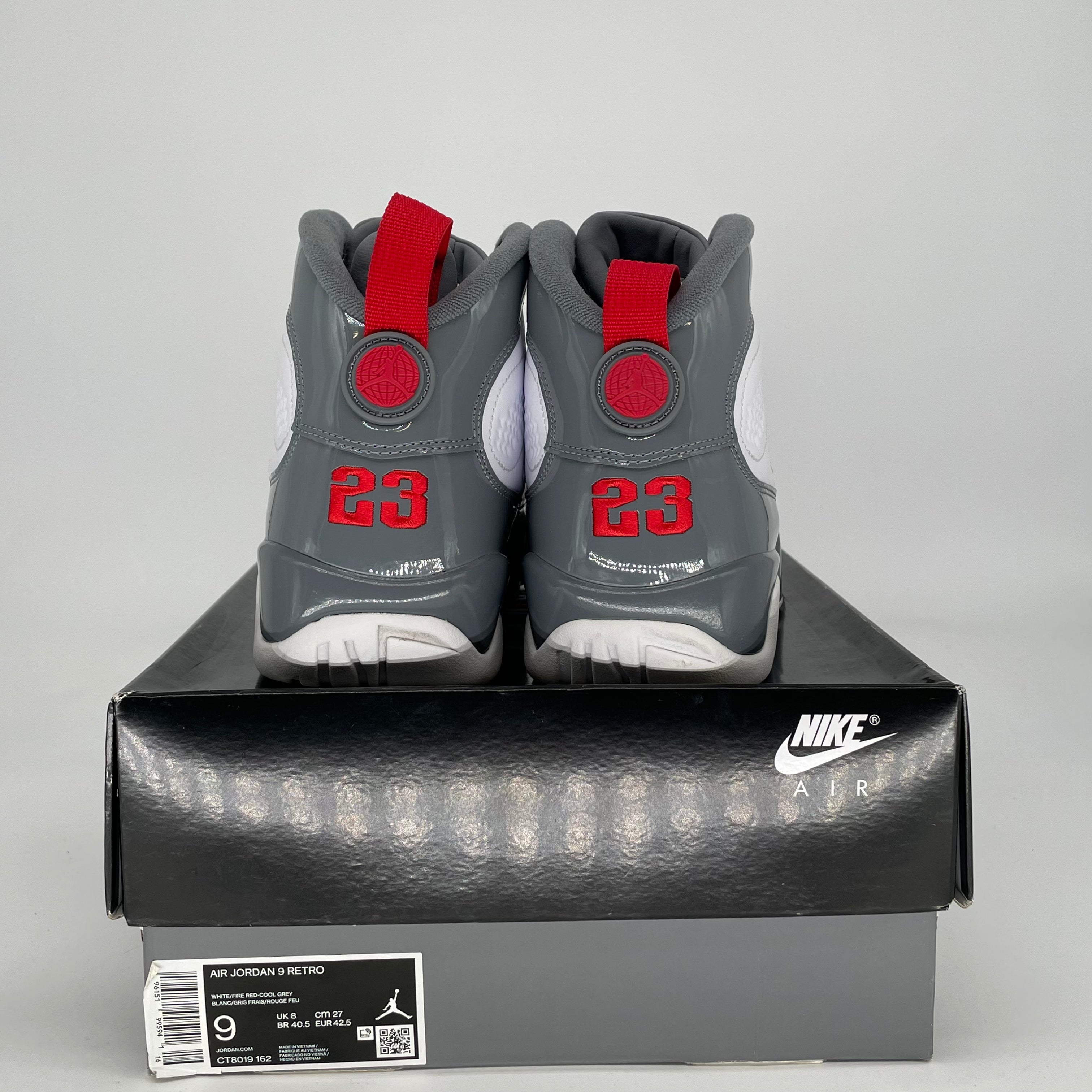AIR JORDAN 9 FIRE RED CT8019-162 SIZE 9/10.5W