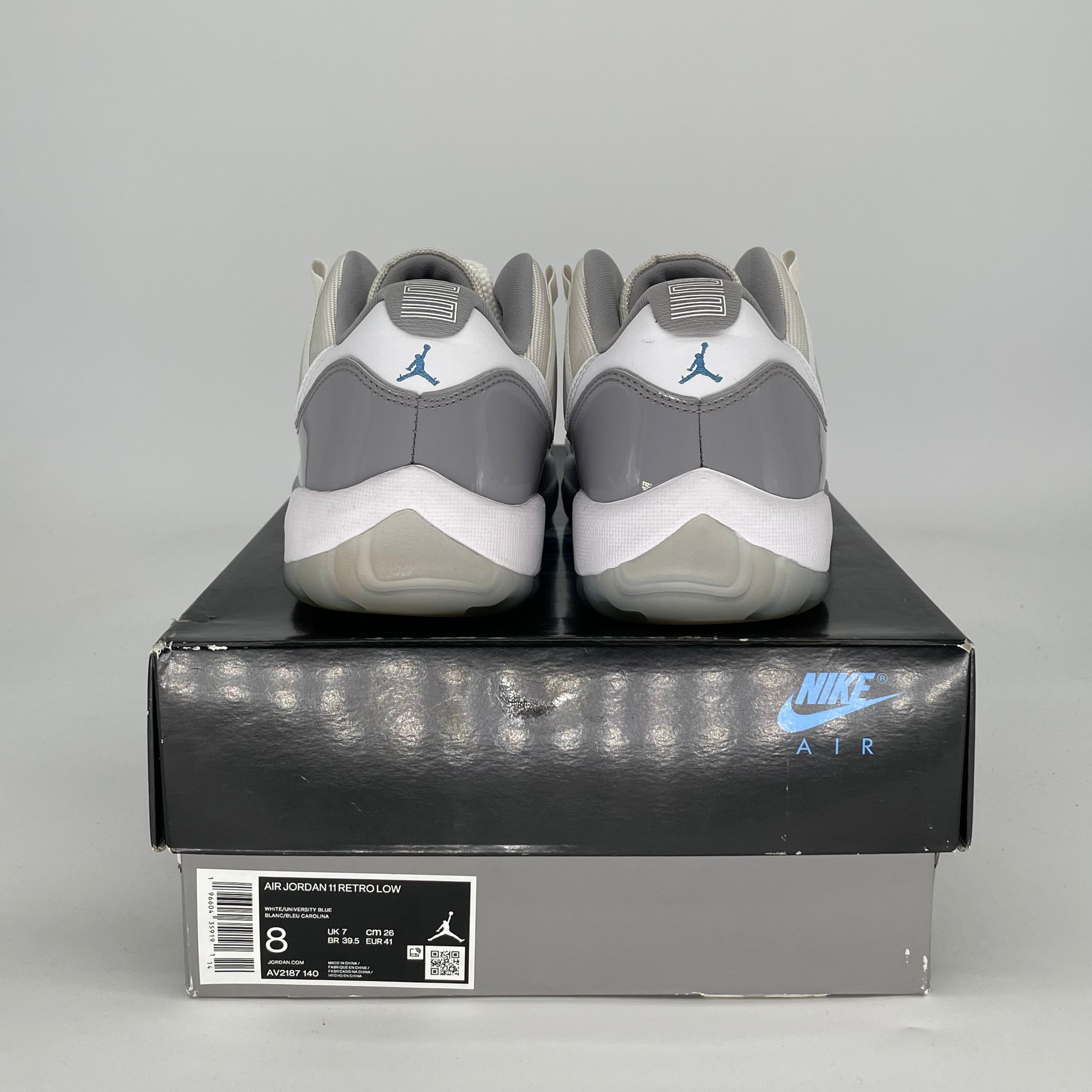 AIR JORDAN 11 LOW CEMENT GREY AV2187-140 SIZE 8/9.5W