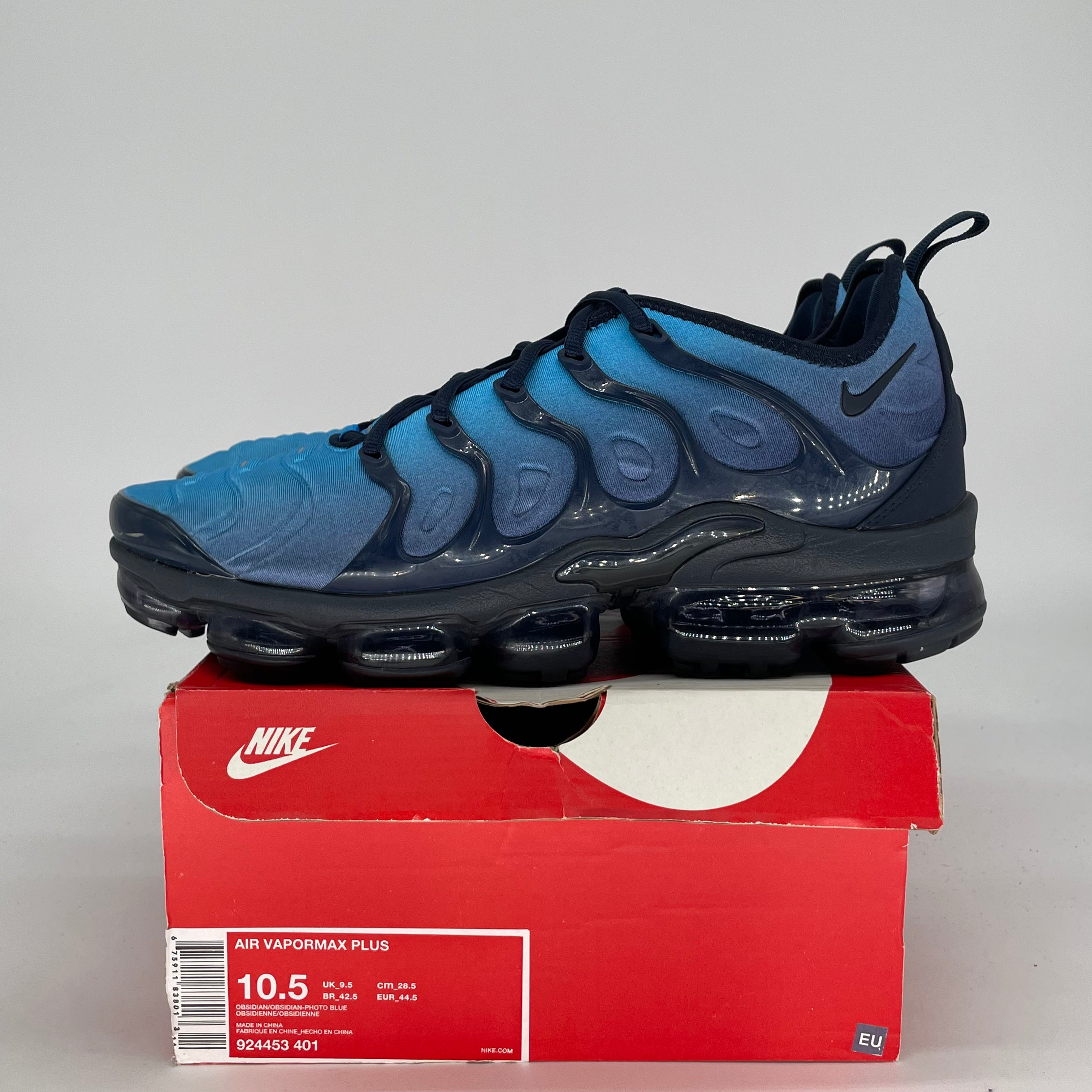 NIKE AIR VAPORMAX PLUS OBSIDIAN 924453-401 SIZE 10.5/12W