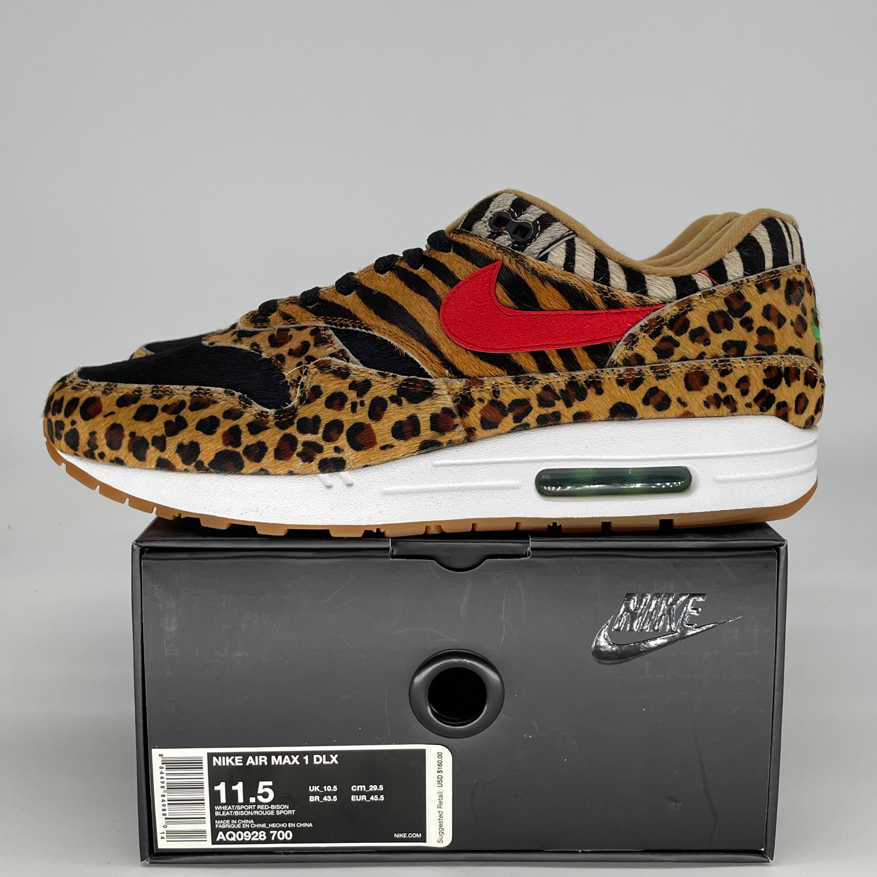 NIKE AIR MAX 1 ATMOS ANIMAL PACK 2.0 AQ0928-700 SIZE 11.5/13W
