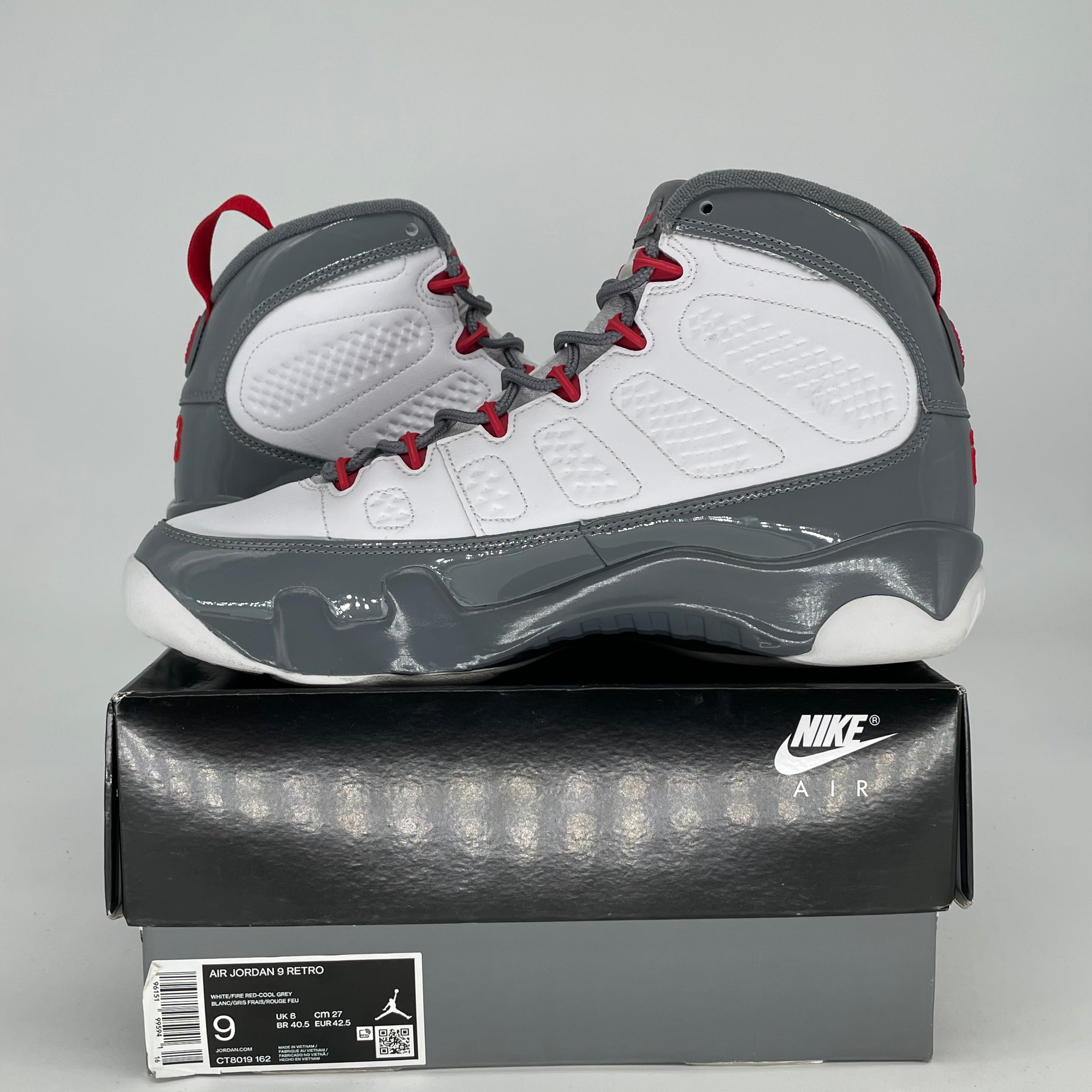 AIR JORDAN 9 FIRE RED CT8019-162 SIZE 9/10.5W