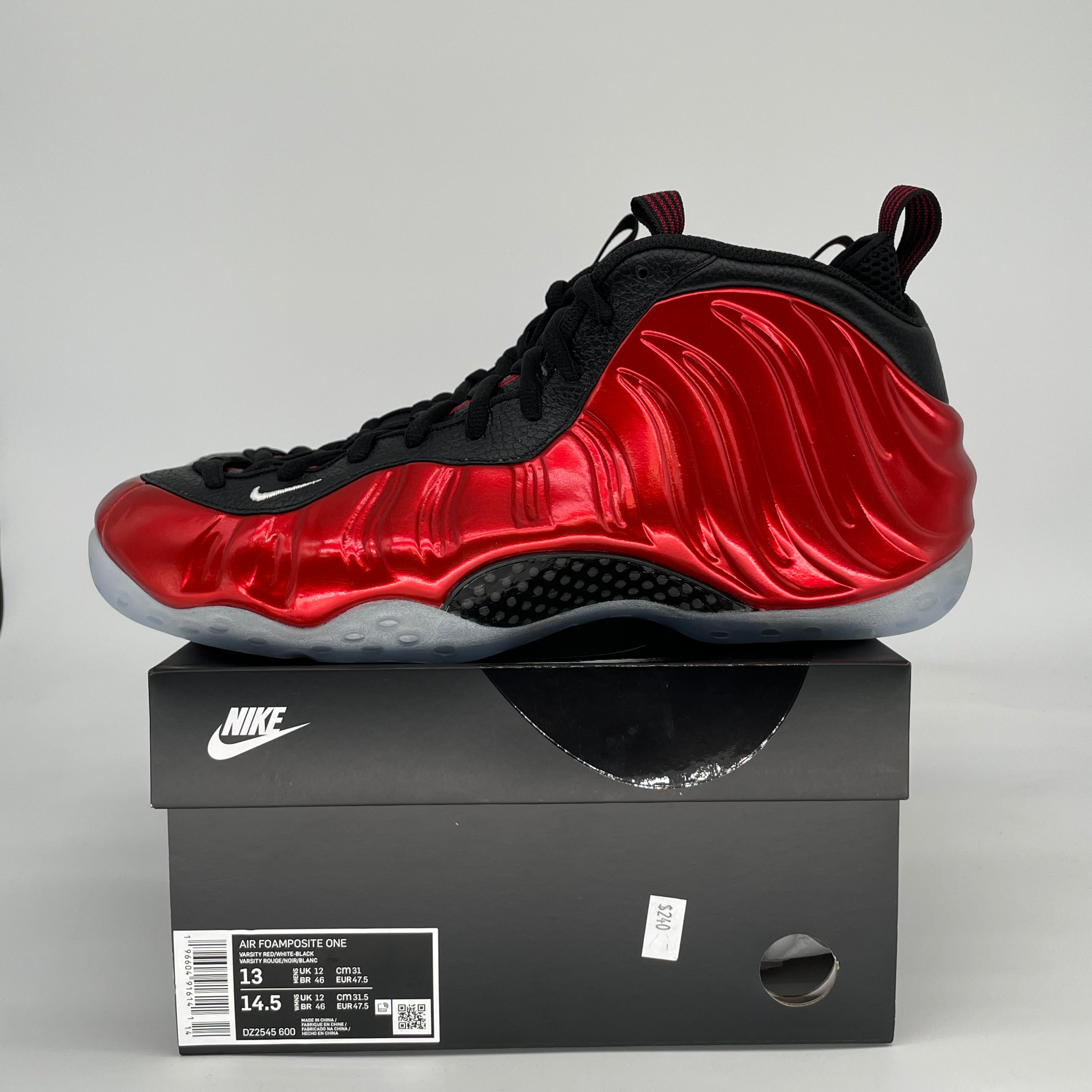 NIKE AIR FOAMPOSITE ONE METALLIC RED DZ2545-600 SIZE 13/14.5W