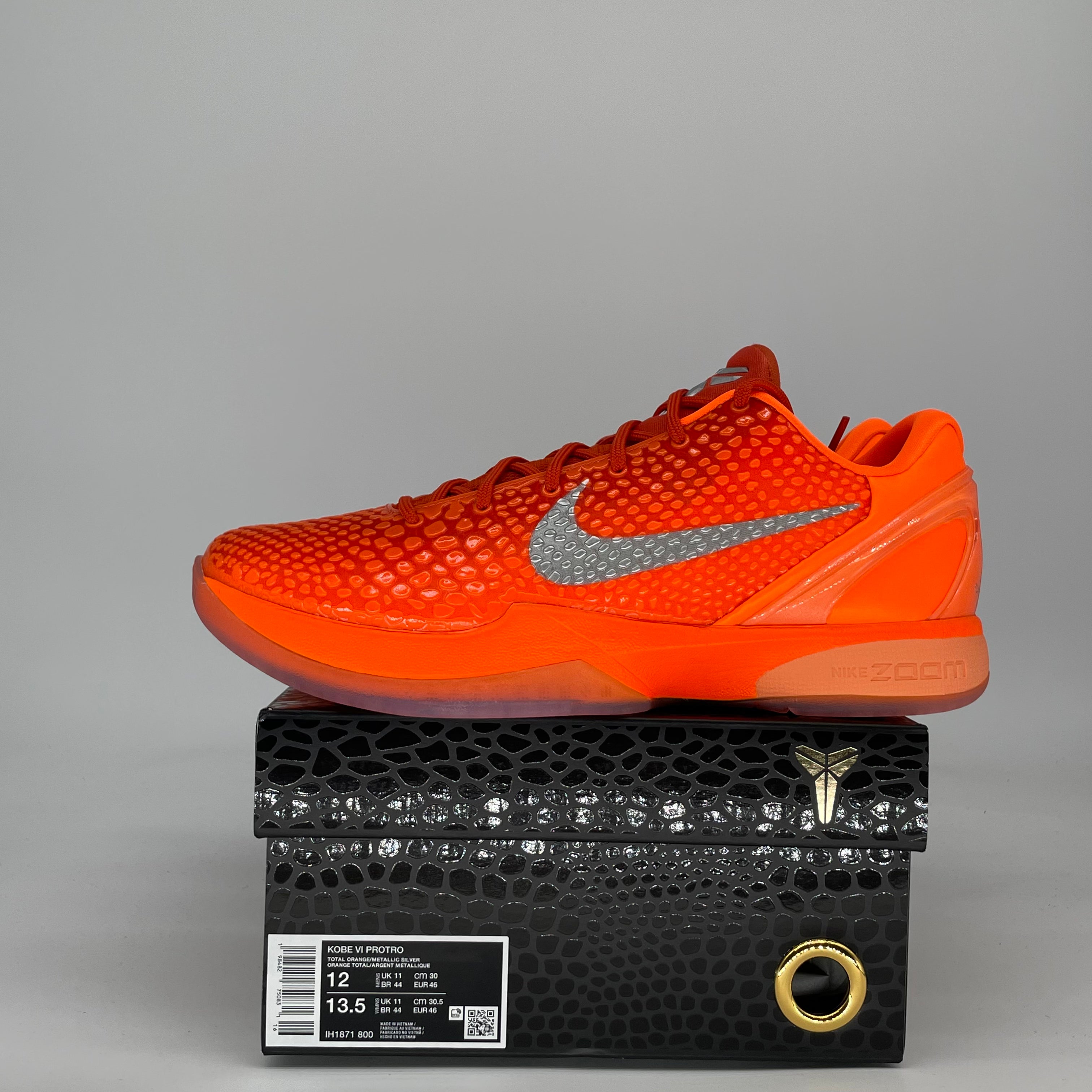 NIKE KOBE 6 PROTRO TOTAL ORANGE IH1871-800 SIZE 12/13.5W