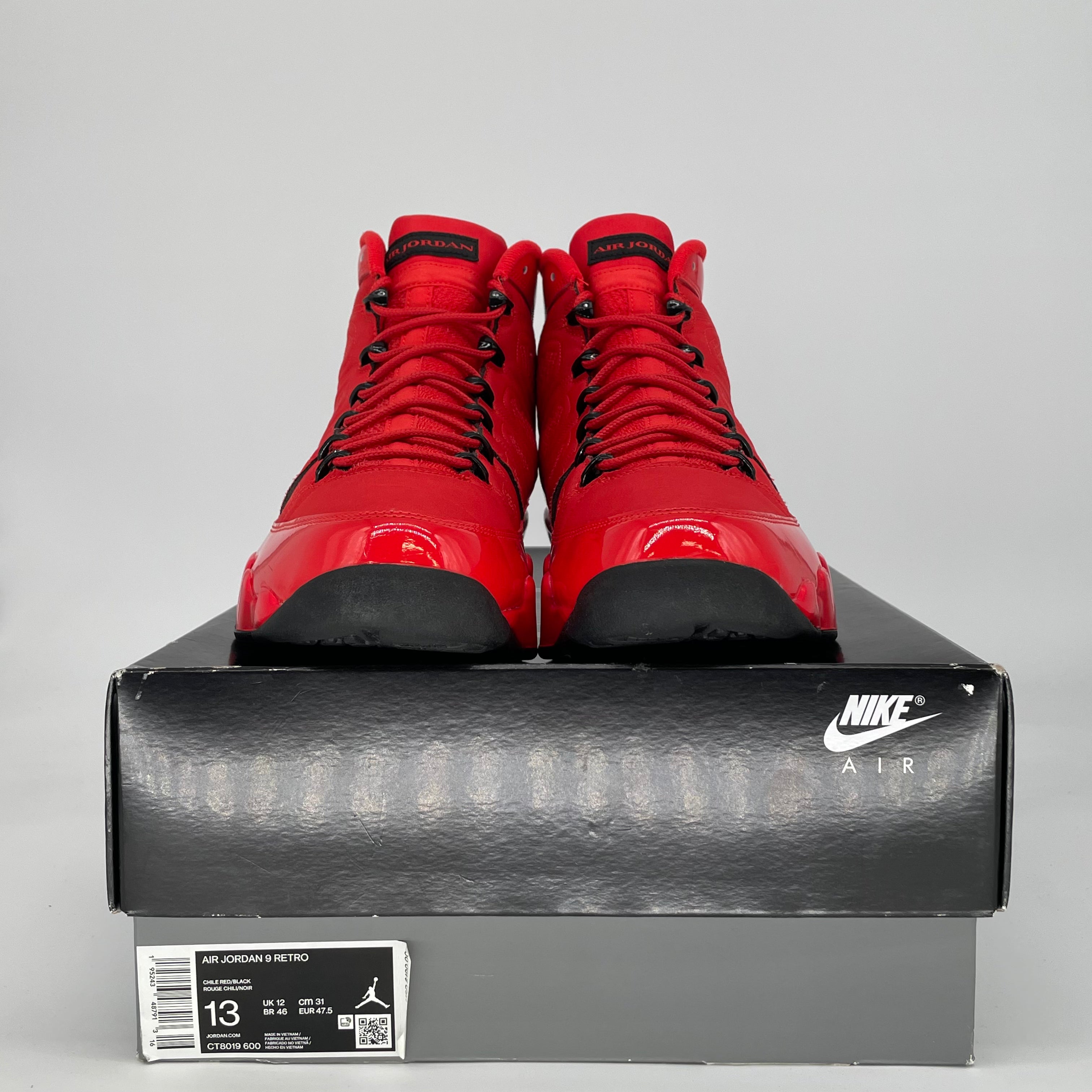 AIR JORDAN 9 CHILE RED CT8019-600 SIZE 13/14.5W