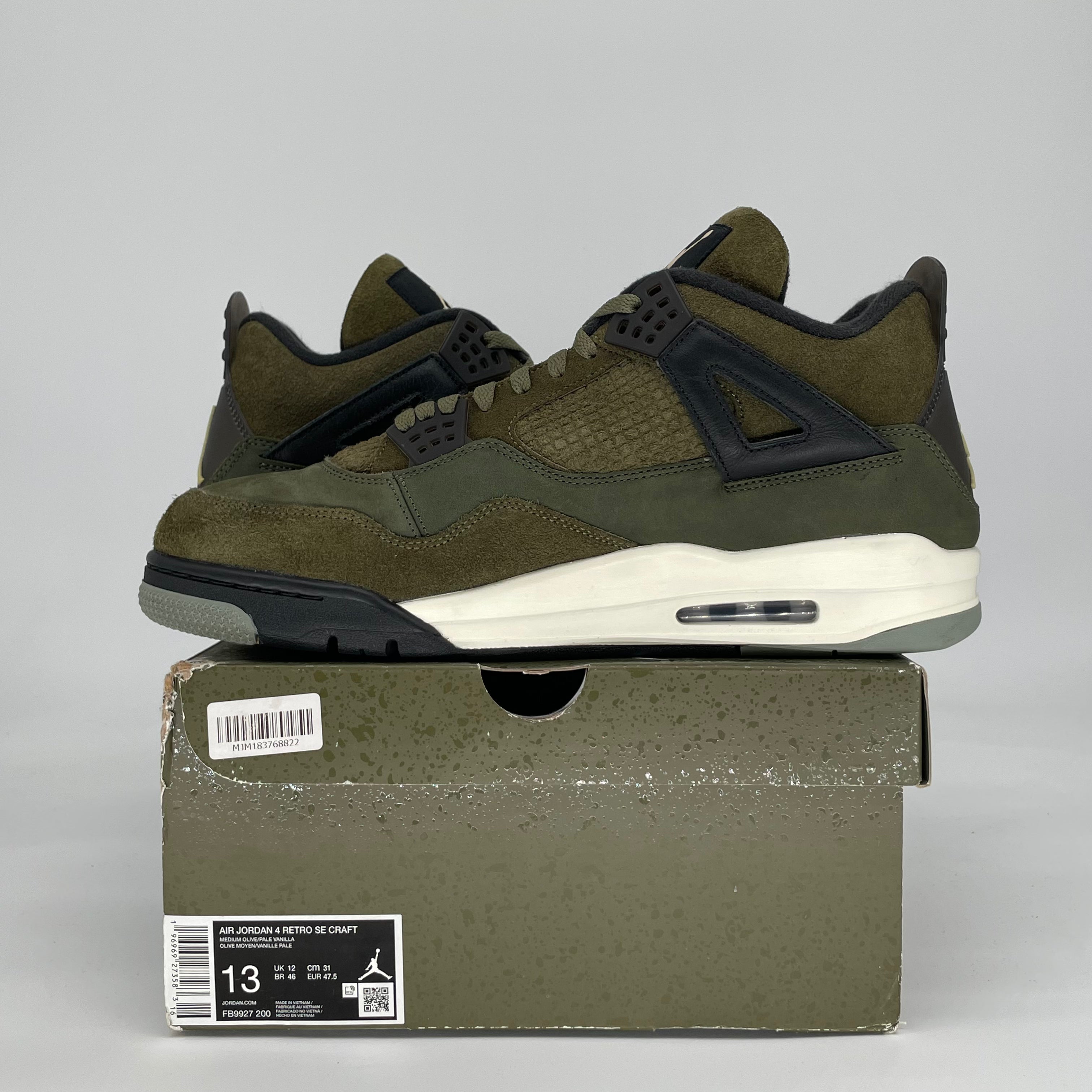 AIR JORDAN 4 CRAFT MEDIUM OLIVE FB9927-200 SIZE 13/14.5W
