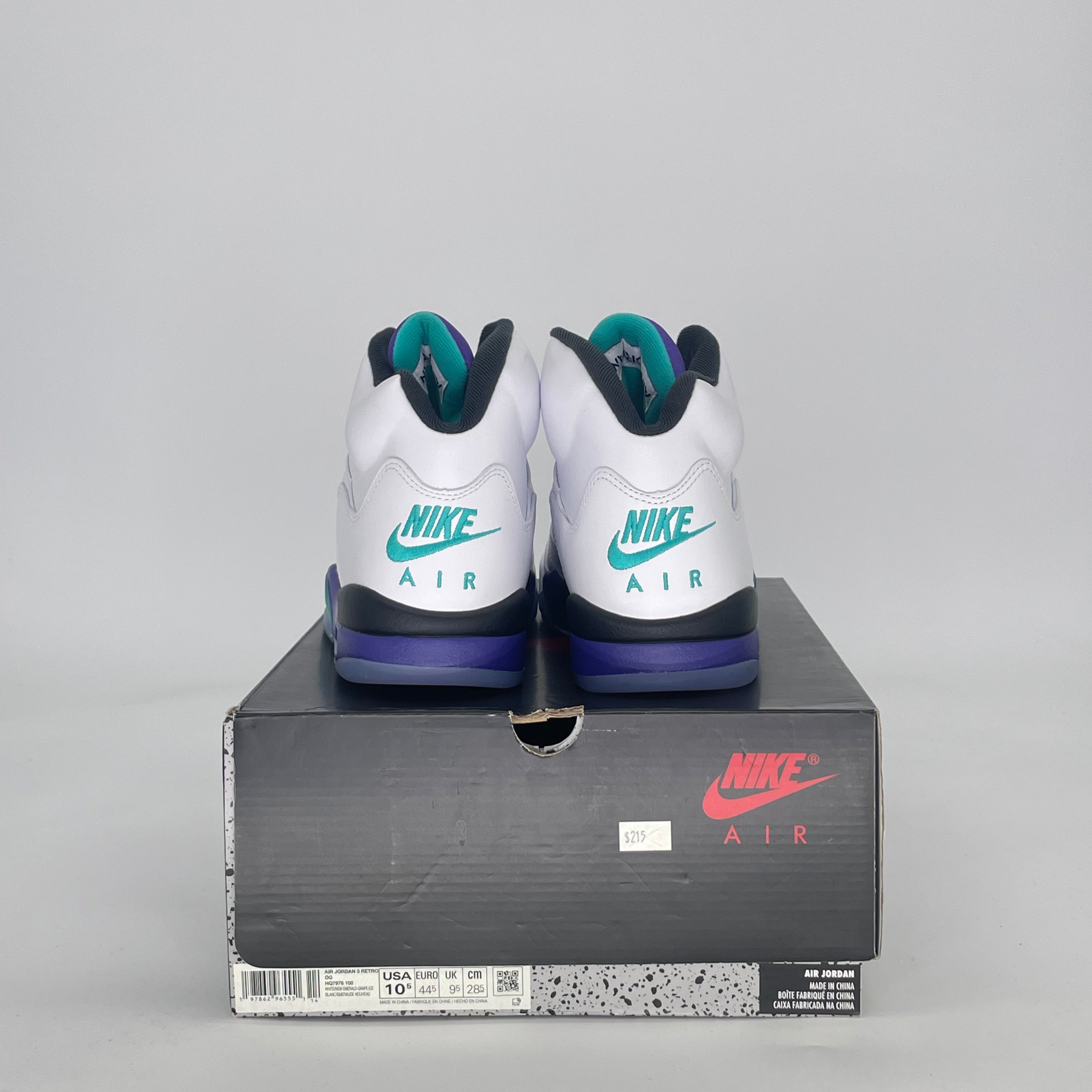 AIR JORDAN 5 GRAPE HQ7978-100 SIZE 10.5/12W