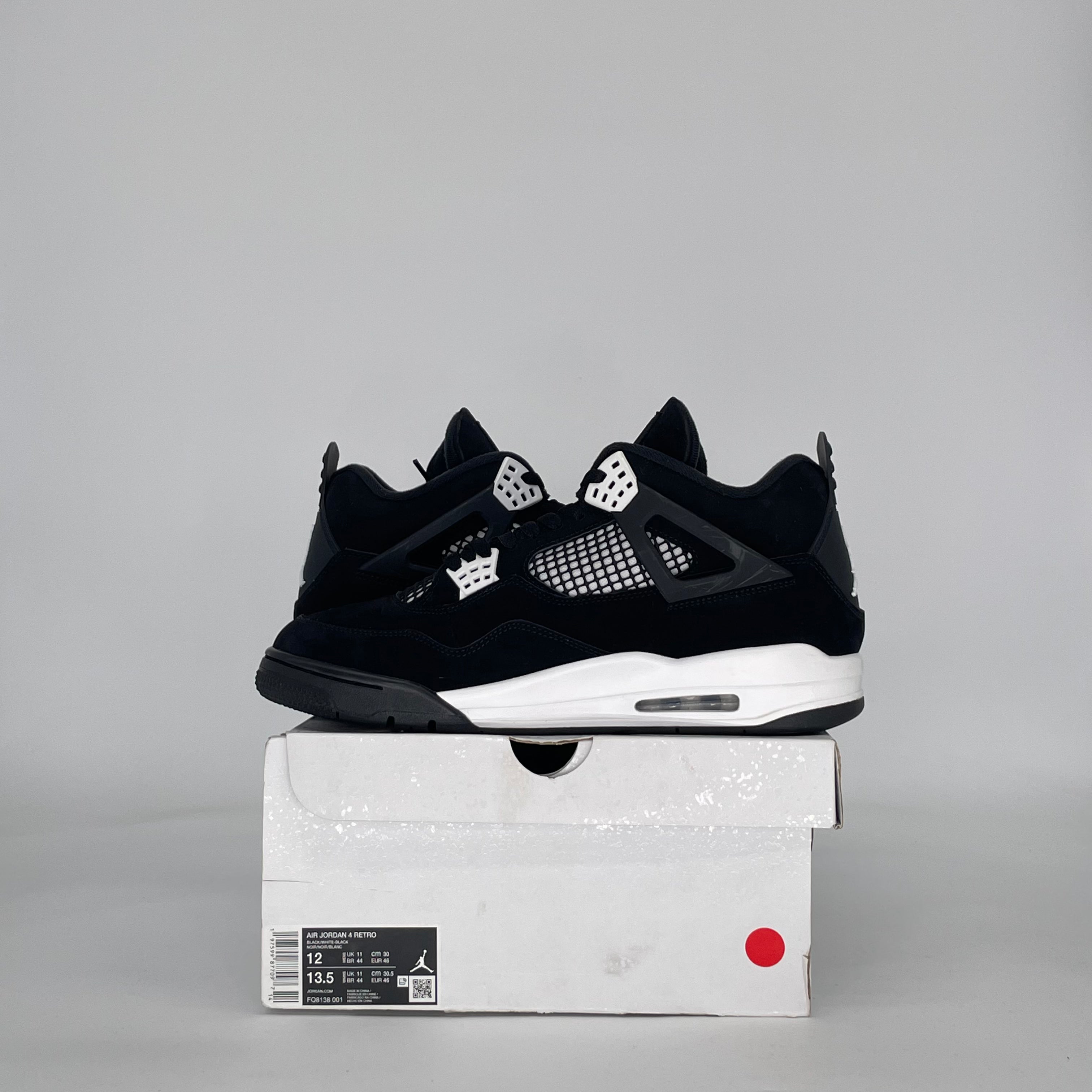 AIR JORDAN 4 WHITE THUNDER FQ8138-001 SIZE 12/13.5W
