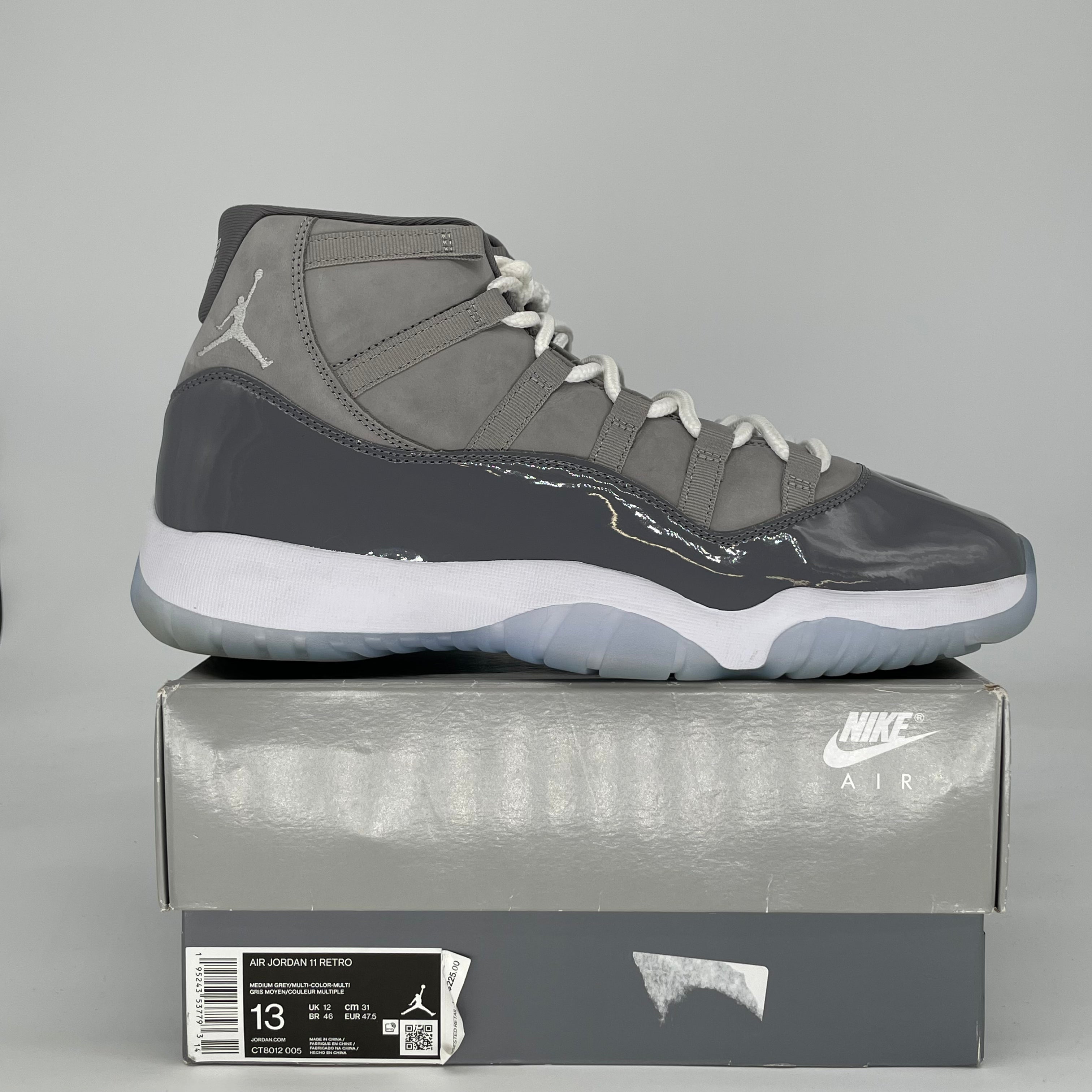 AIR JORDAN 11 COOL GREY CT8012-005 SIZE 13/14.5W