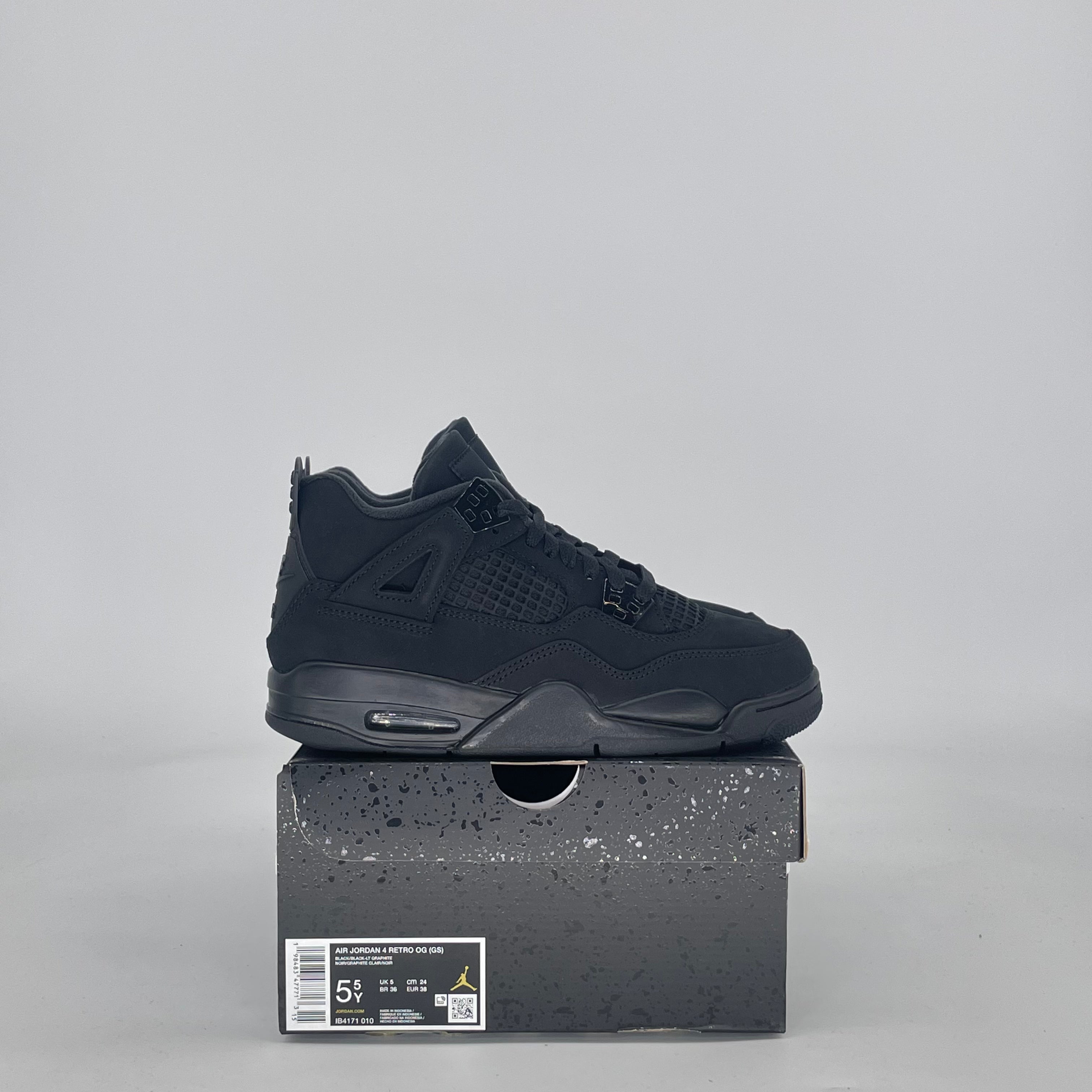 AIR JORDAN 4 BLACK CAT IB4171-010 SIZE 5.5/7W GS