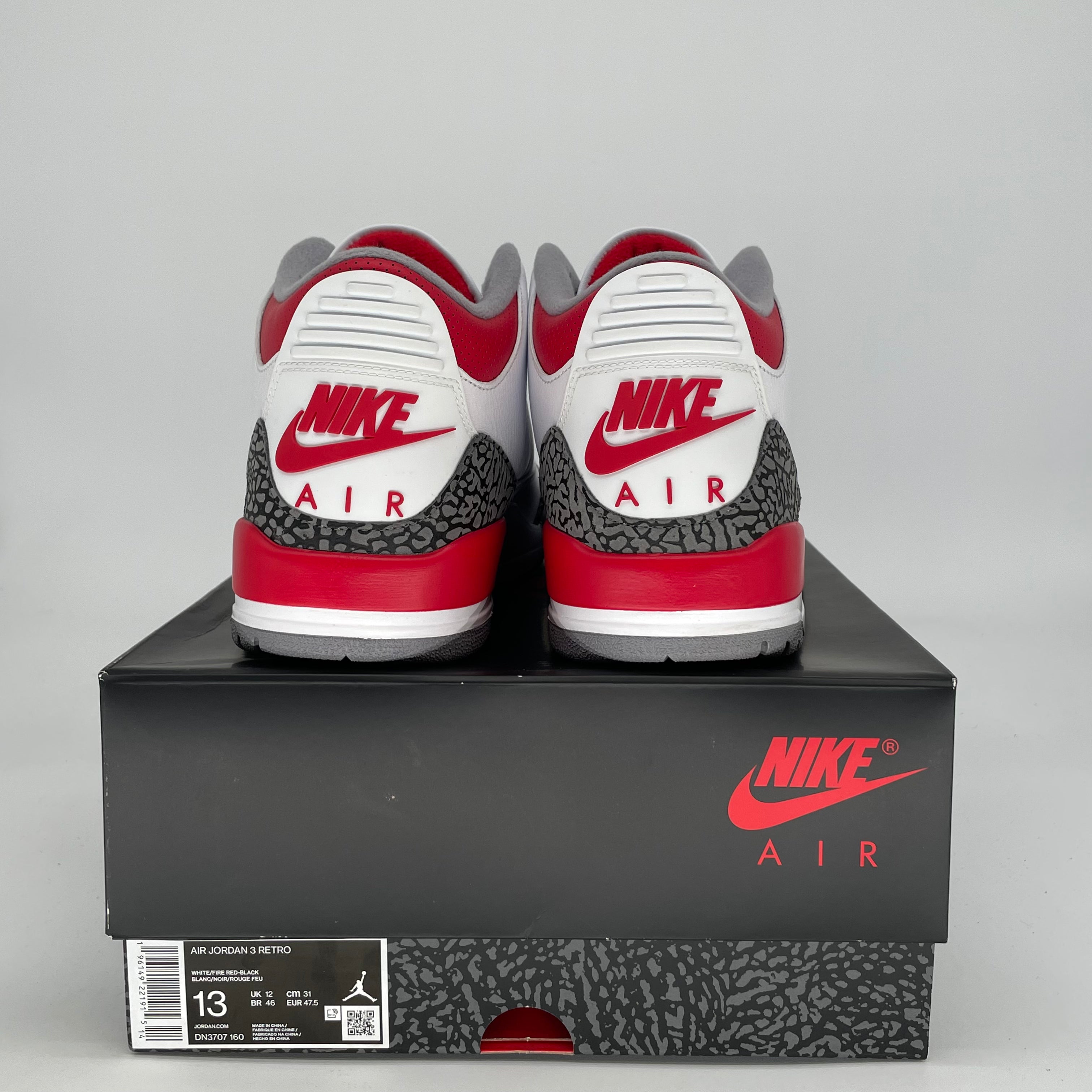 AIR JORDAN 3 FIRE RED DN3707-160 SIZE 13/14.5W