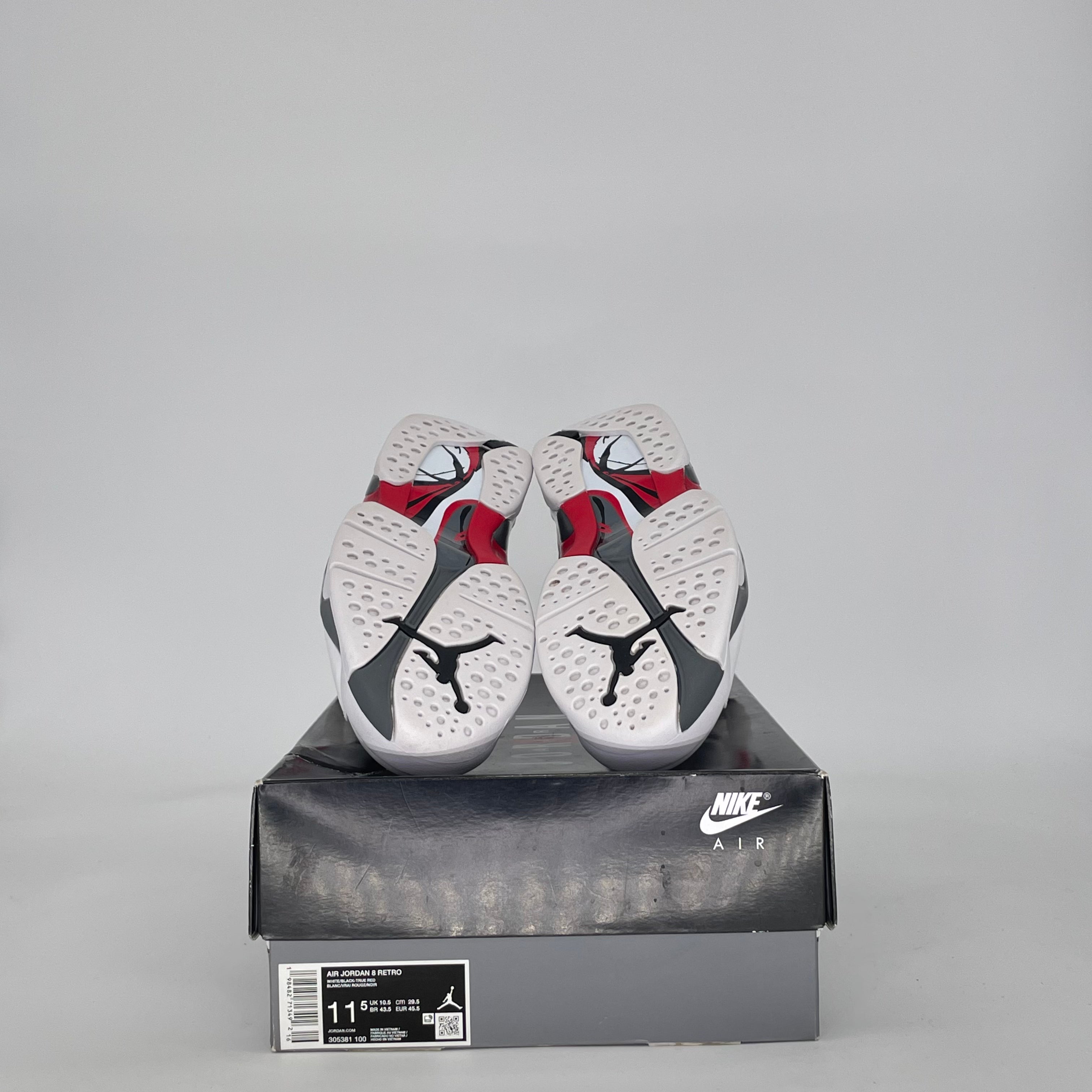AIR JORDAN 8 WHITE TRUE RED 305381-100 SIZE 11.5/13W