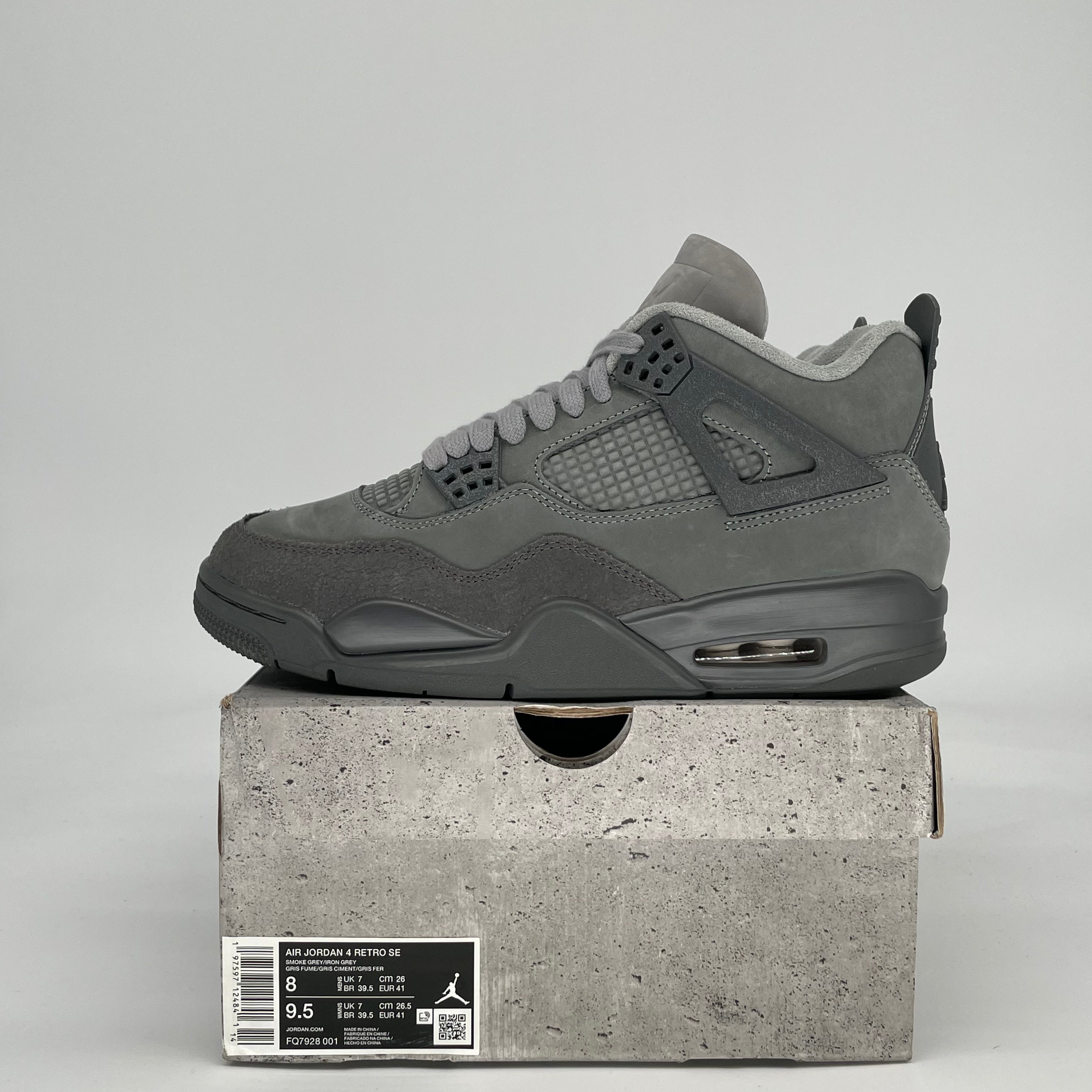 AIR JORDAN 4 PARIS OLYMPICS WET CEMENT FQ7928-001 SIZE 8/9.5W