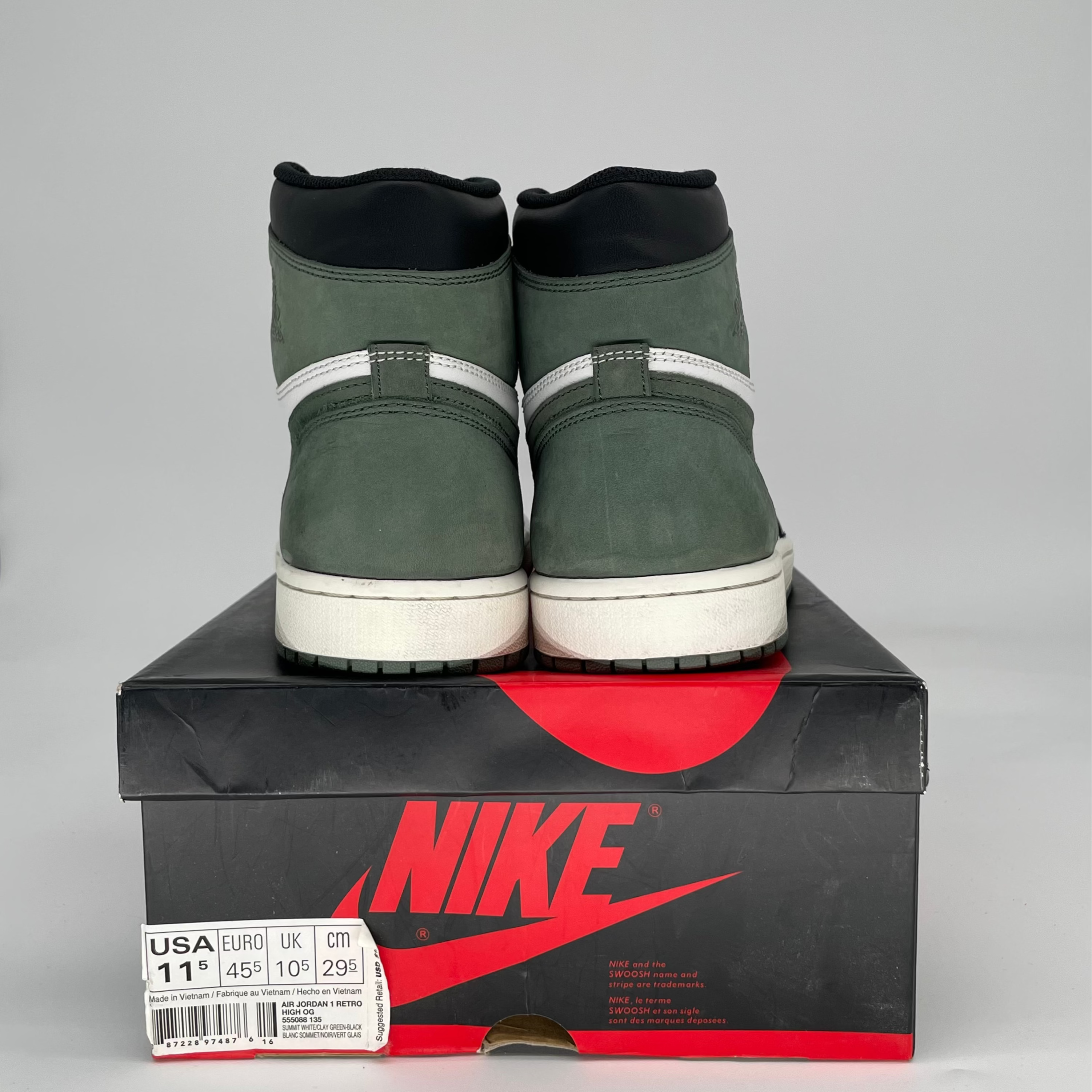AIR JORDAN 1 CLAY GREEN 555088-135 SIZE 12/13.5W