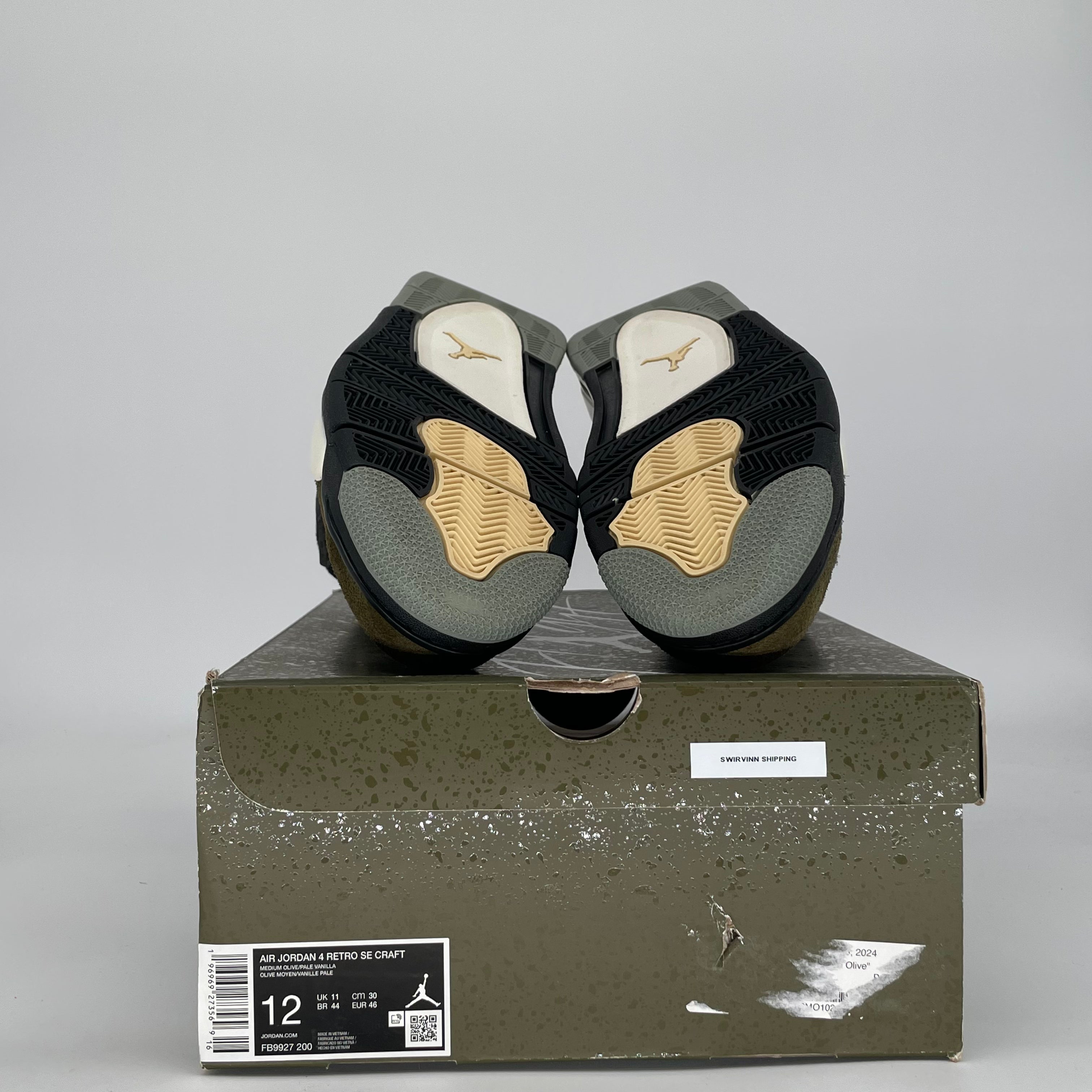 AIR JORDAN 4 CRAFT MEDIUM OLIVE FB9927-200 SIZE 12/13.5W
