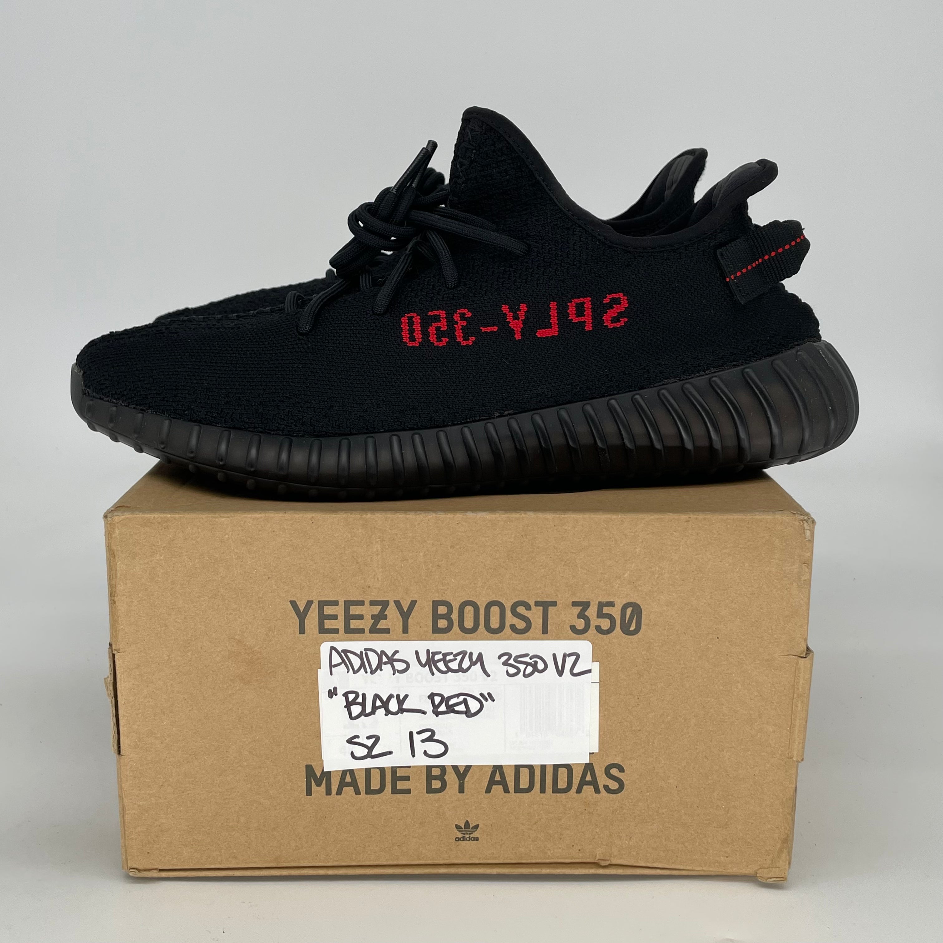 ADIDAS YEEZY 350 V2 BLACK RED CP9652 SIZE 13/14.5W