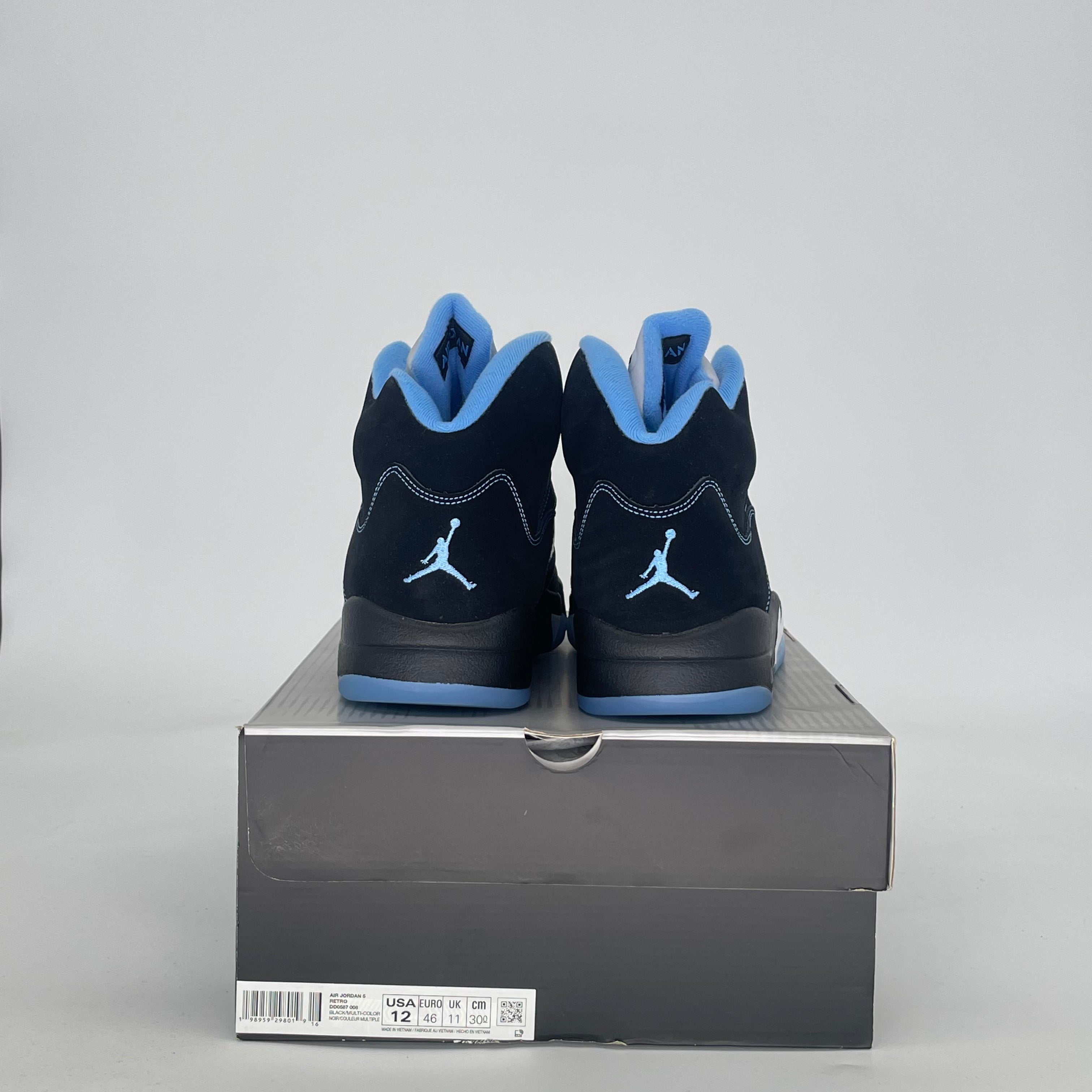 AIR JORDAN 5 BLACK UNIVERSITY BLUE DD0587-008 SIZE 12/13.5W