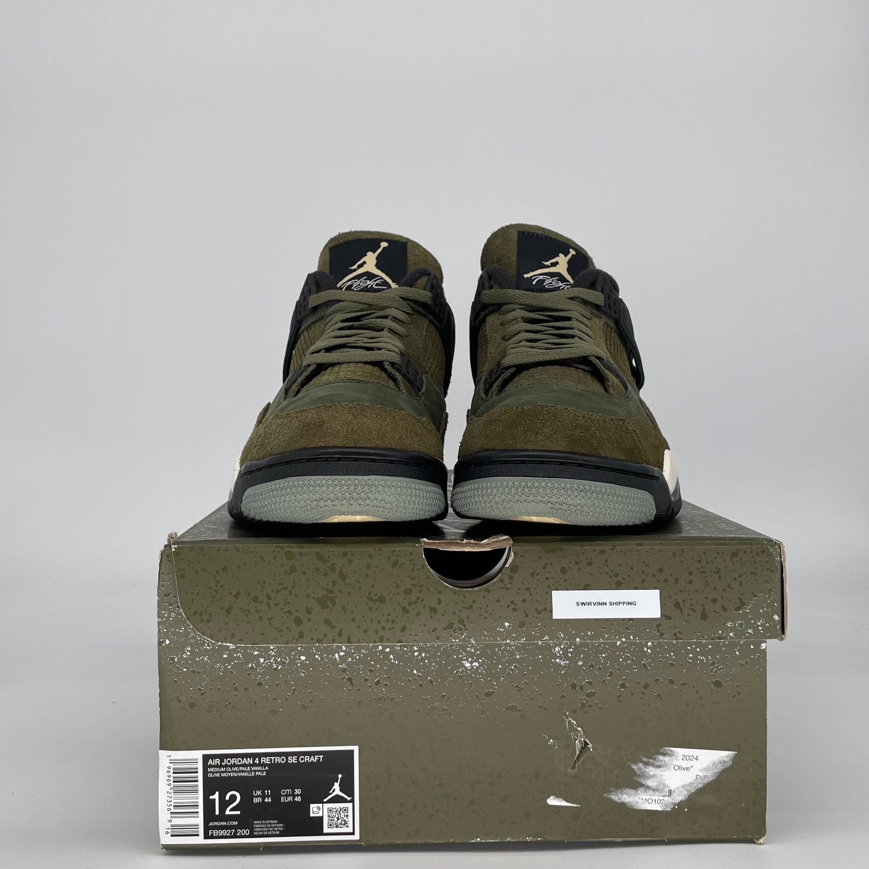 AIR JORDAN 4 CRAFT MEDIUM OLIVE FB9927-200 SIZE 12/13.5W