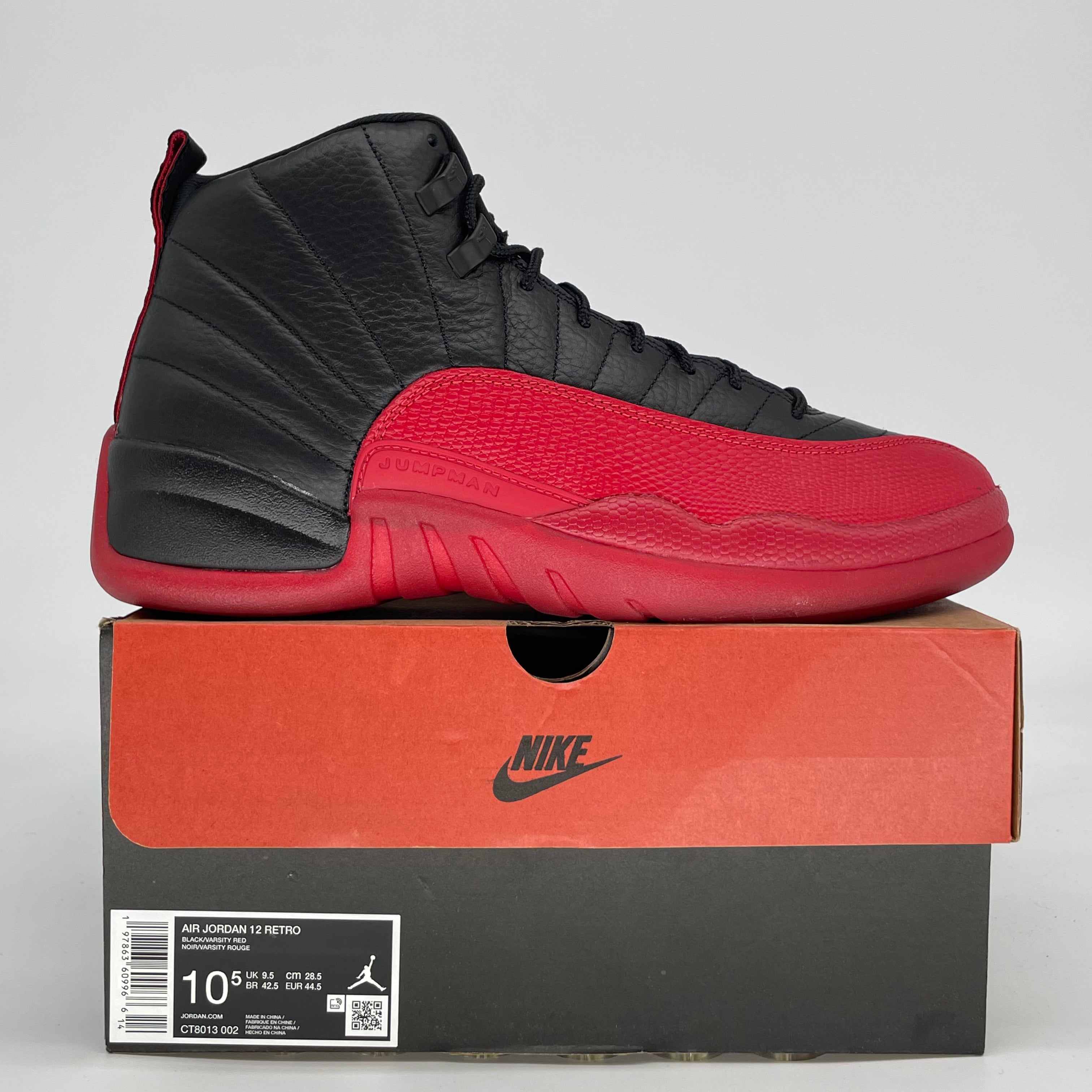AIR JORDAN 12 FLU GAME CT8013-002 SIZE 10.5/12W
