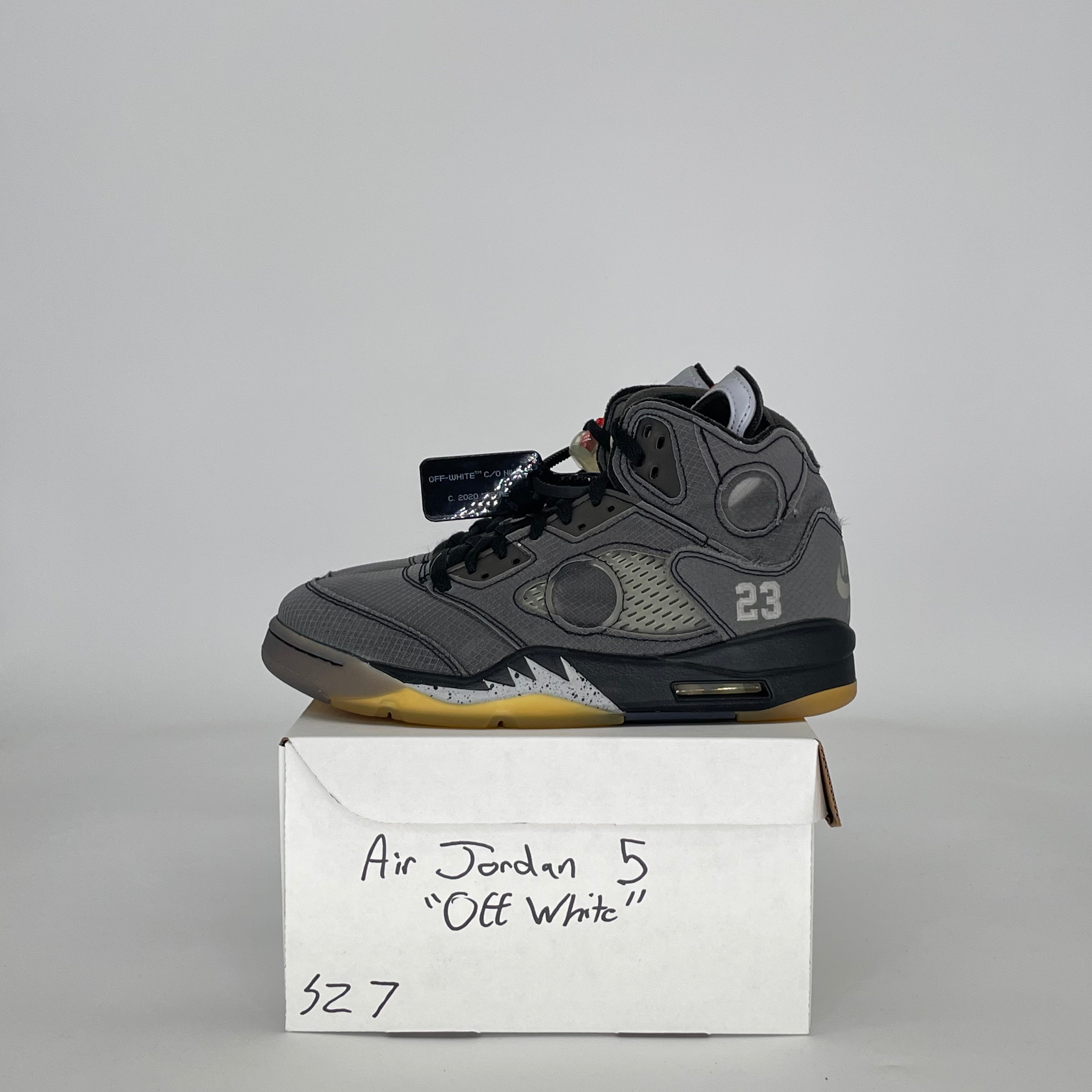 AIR JORDAN 5 OFF-WHITE MUSLIN CT8480-001 SIZE 7/8.5W GS