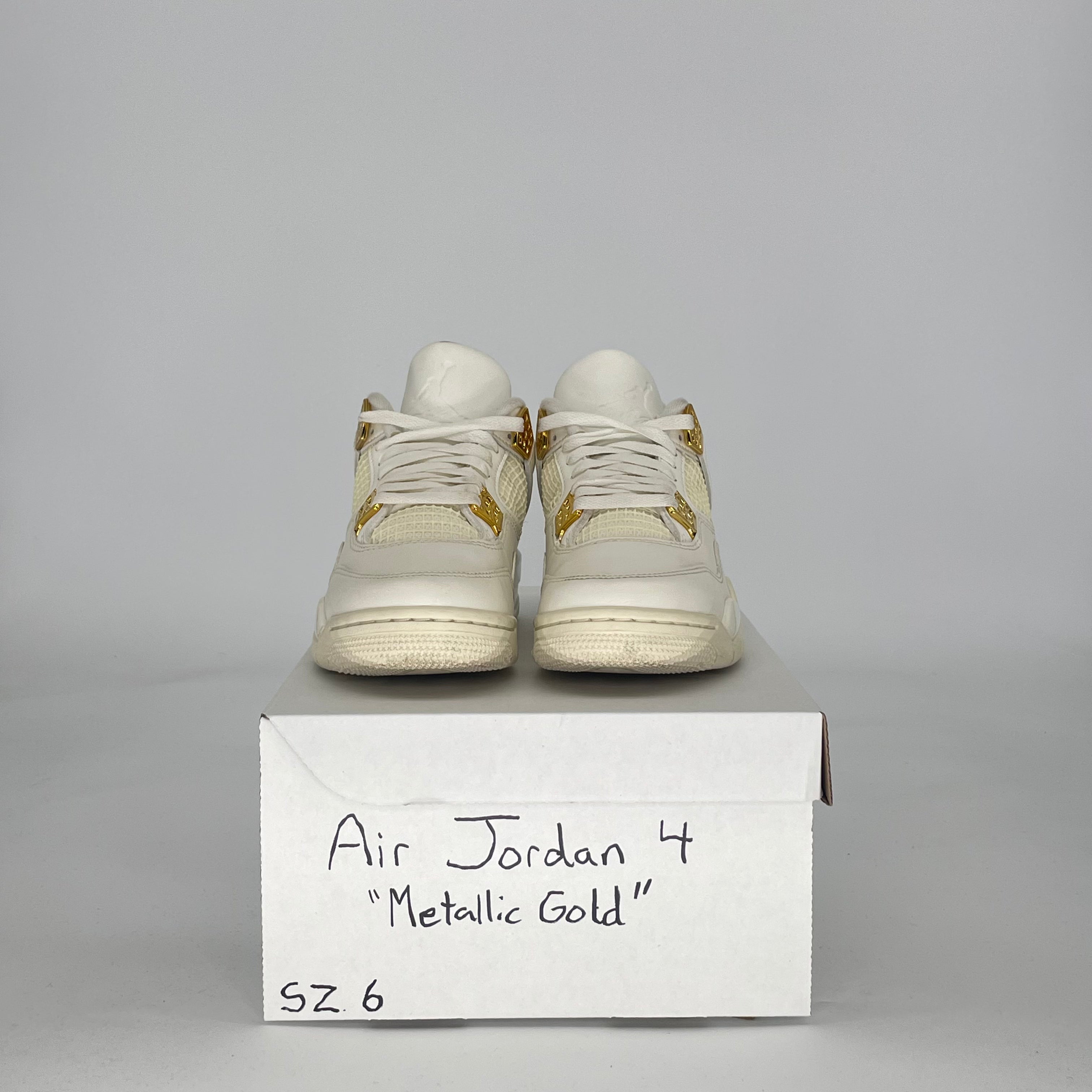 AIR JORDAN 4 METALLIC GOLD AQ9129-170 SIZE 6/7.5W GS