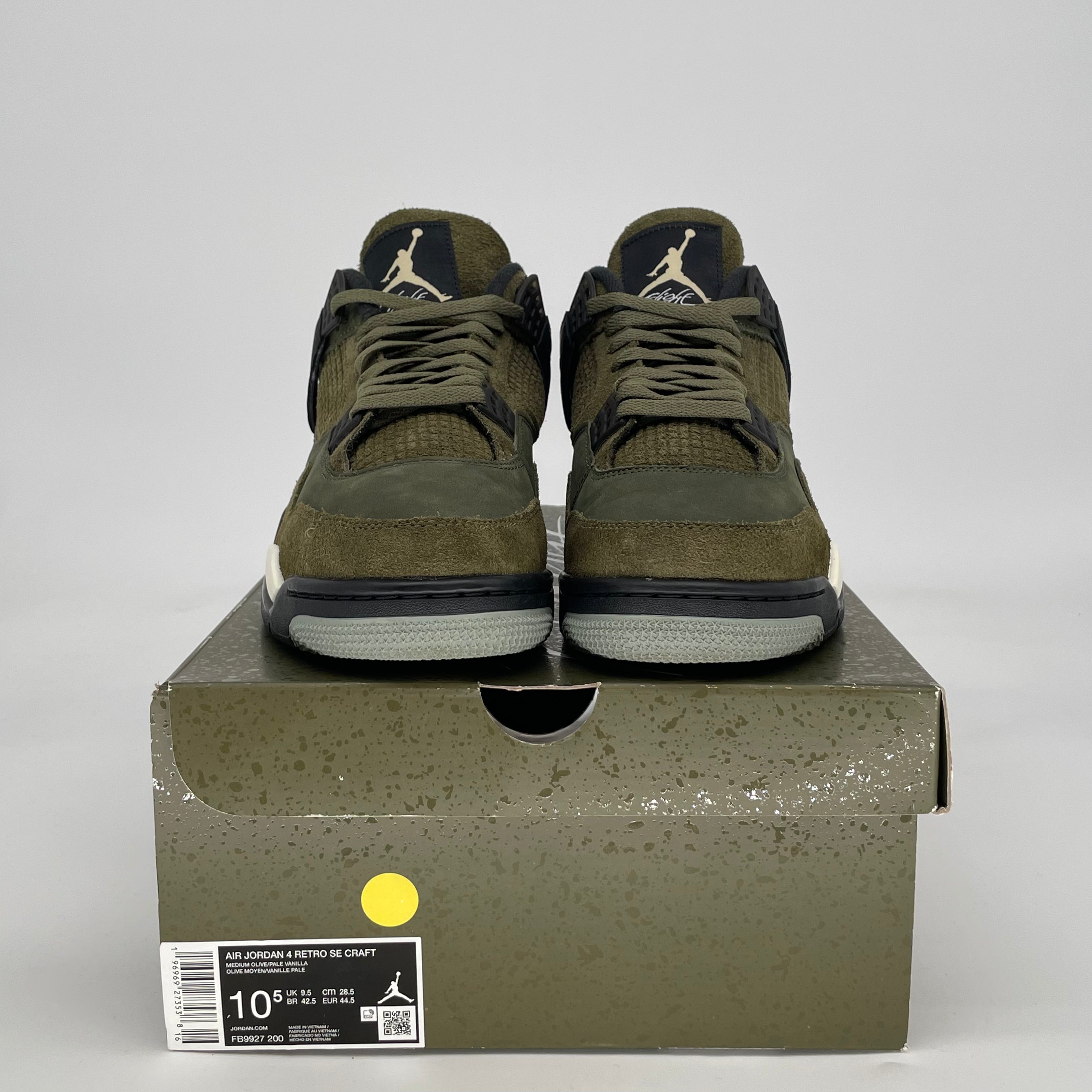 AIR JORDAN 4 CRAFT MEDIUM OLIVE FB9927-200 SIZE 10.5/12W