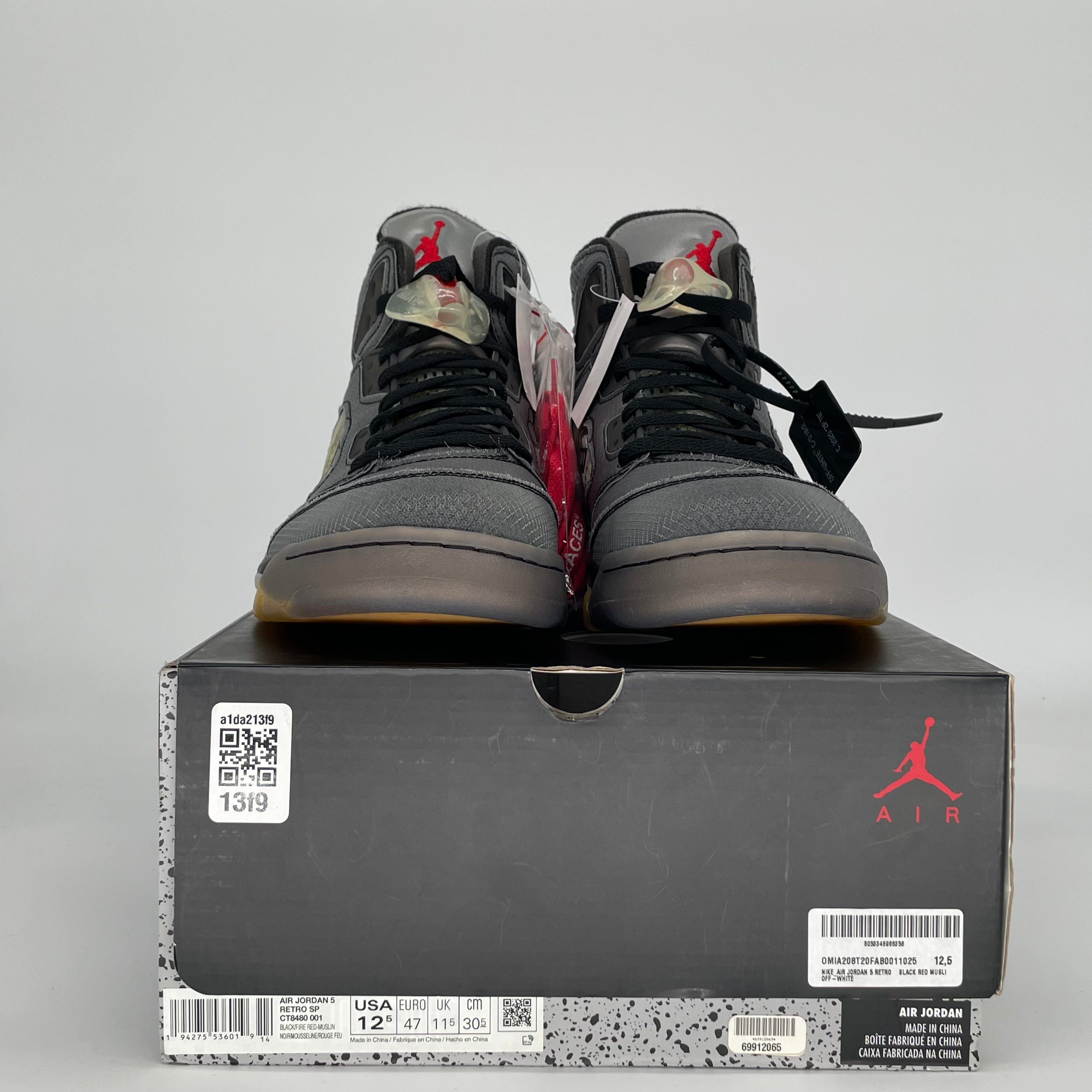 OFF-WHITE X AIR JORDAN 5 MUSLIN CT8480-001 SIZE 12.5/14W