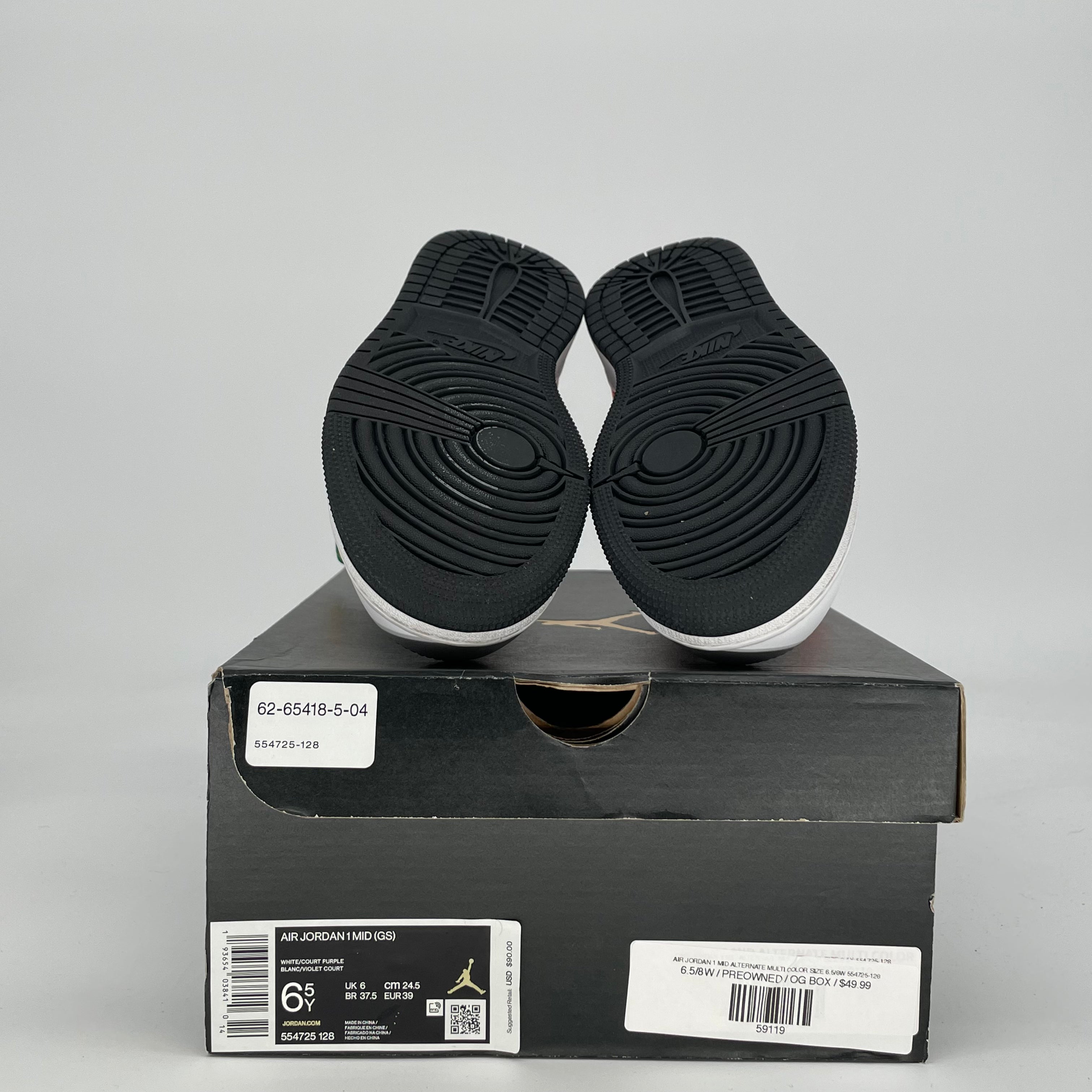 AIR JORDAN 1 MID ALTERNATE MULTI COLOR SIZE 6.5/8W 554725-128