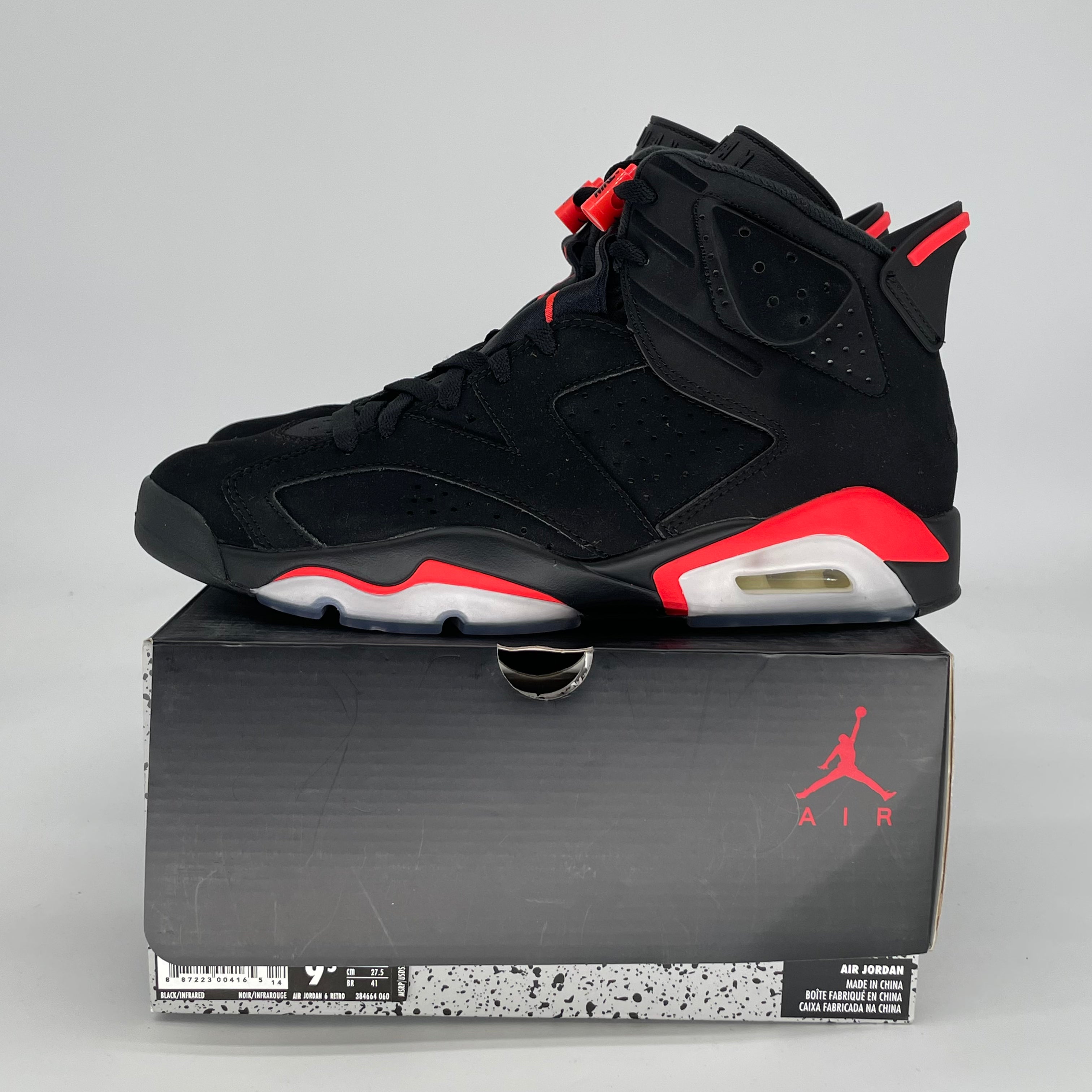 AIR JORDAN 6 BLACK INFRARED 384664-060 SIZE 9.5/11W