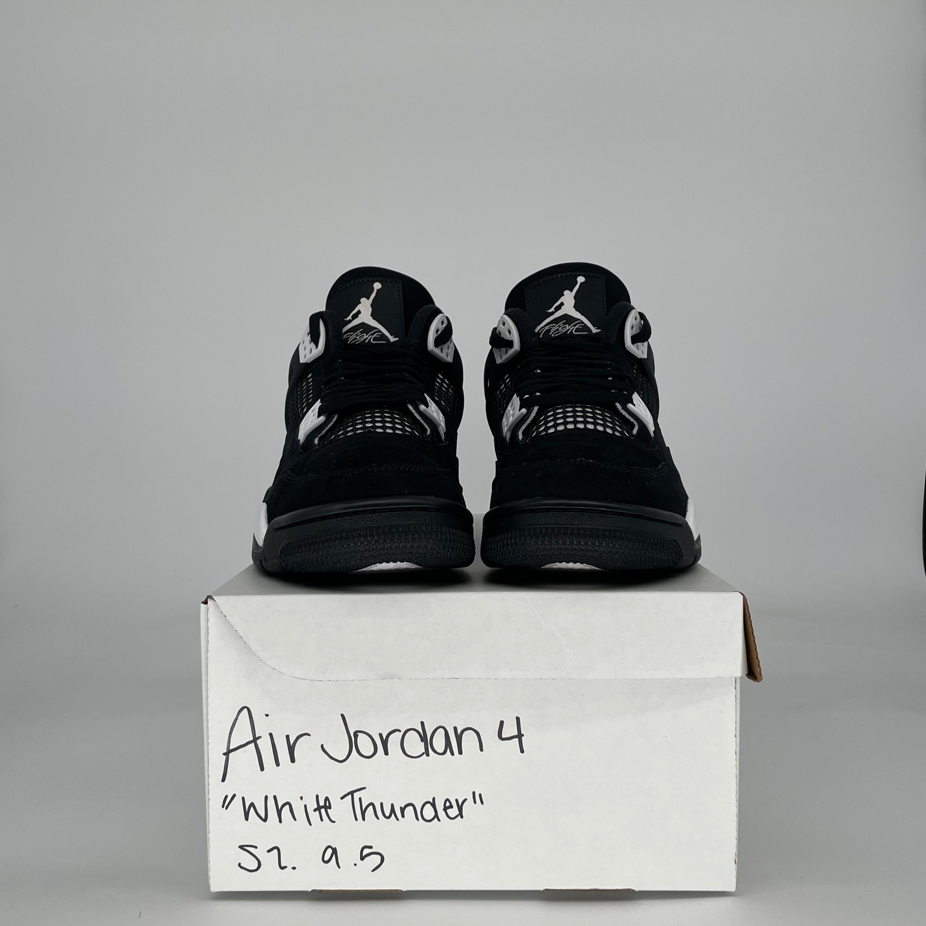 AIR JORDAN 4 WHITE THUNDER FQ8138-001 SIZE 9.5/11W