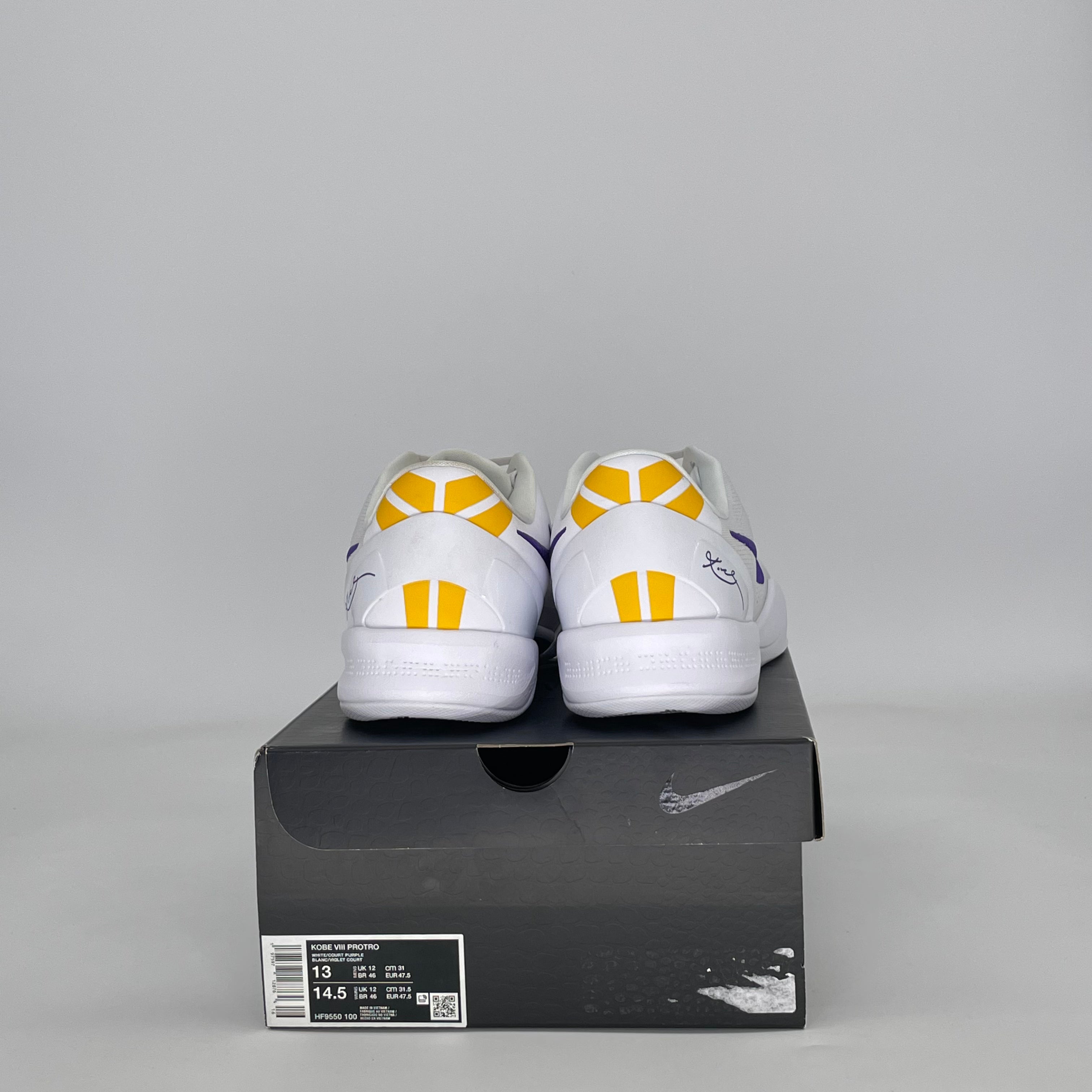 NIKE KOBE 8 PROTRO LAKERS HOME HF9550-100 SIZE 13/14.5W