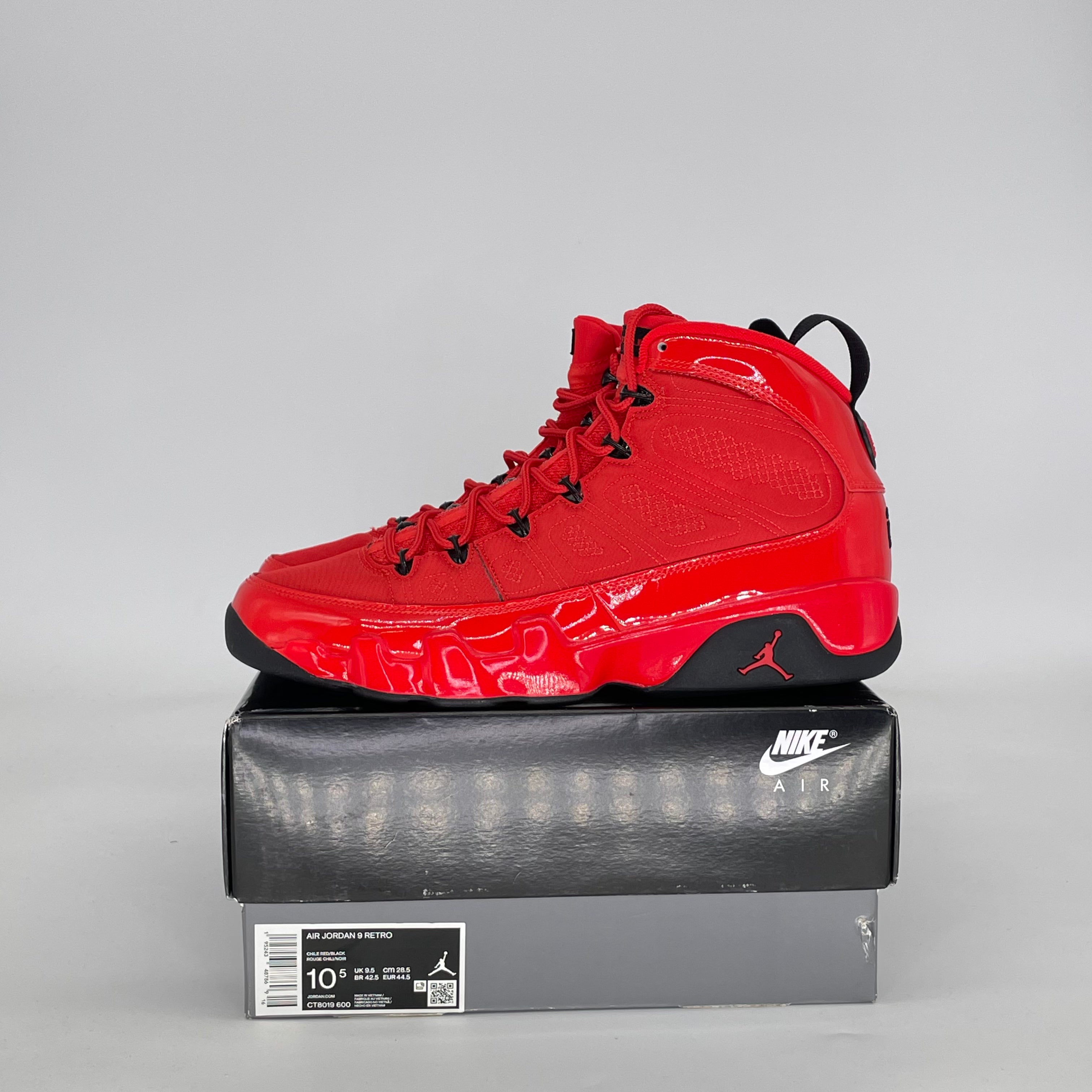 AIR JORDAN 9 CHILE RED CT8019-600 SIZE 10.5/12W