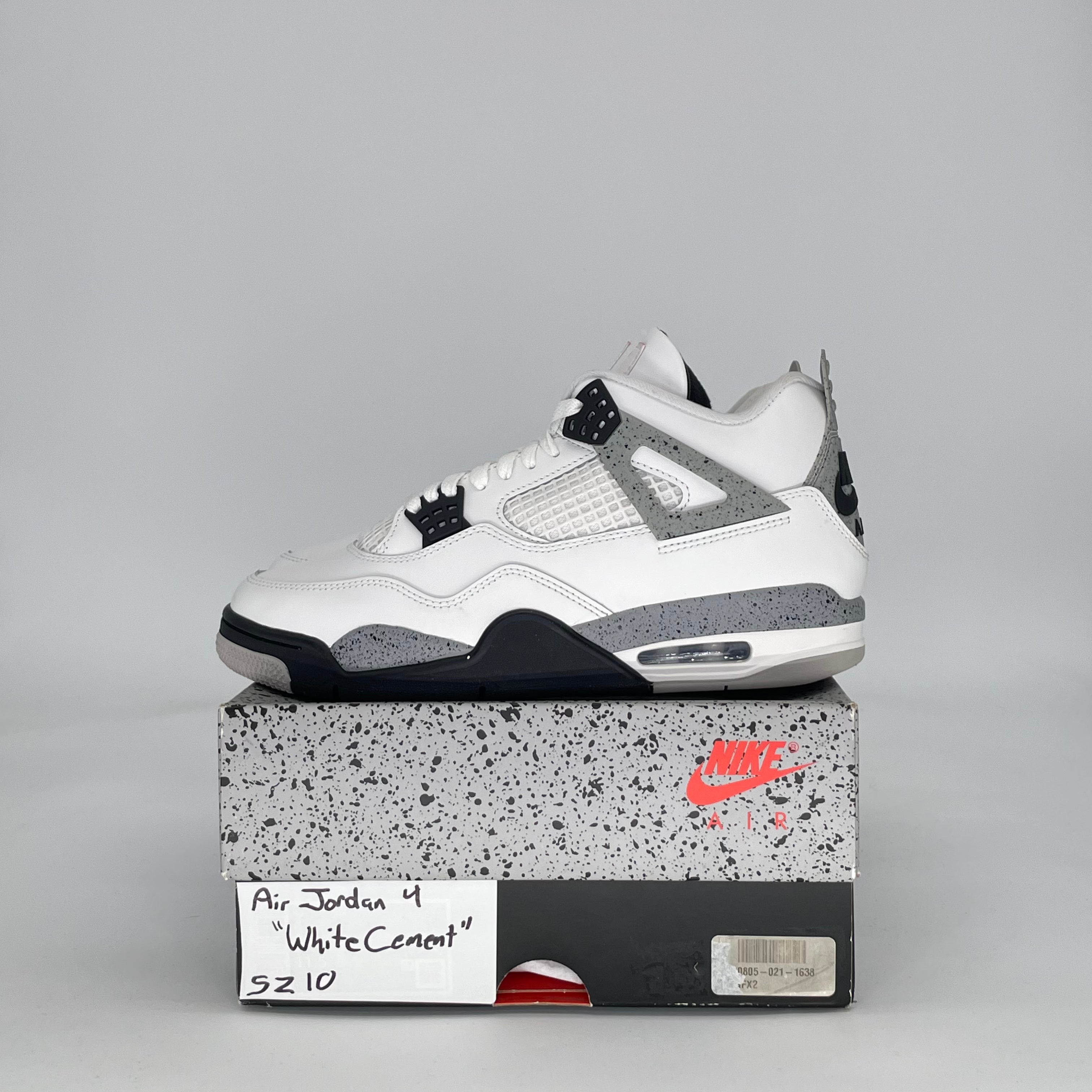 AIR JORDAN 4 WHITE CEMENT FV5029-100 SIZE 10/11.5W