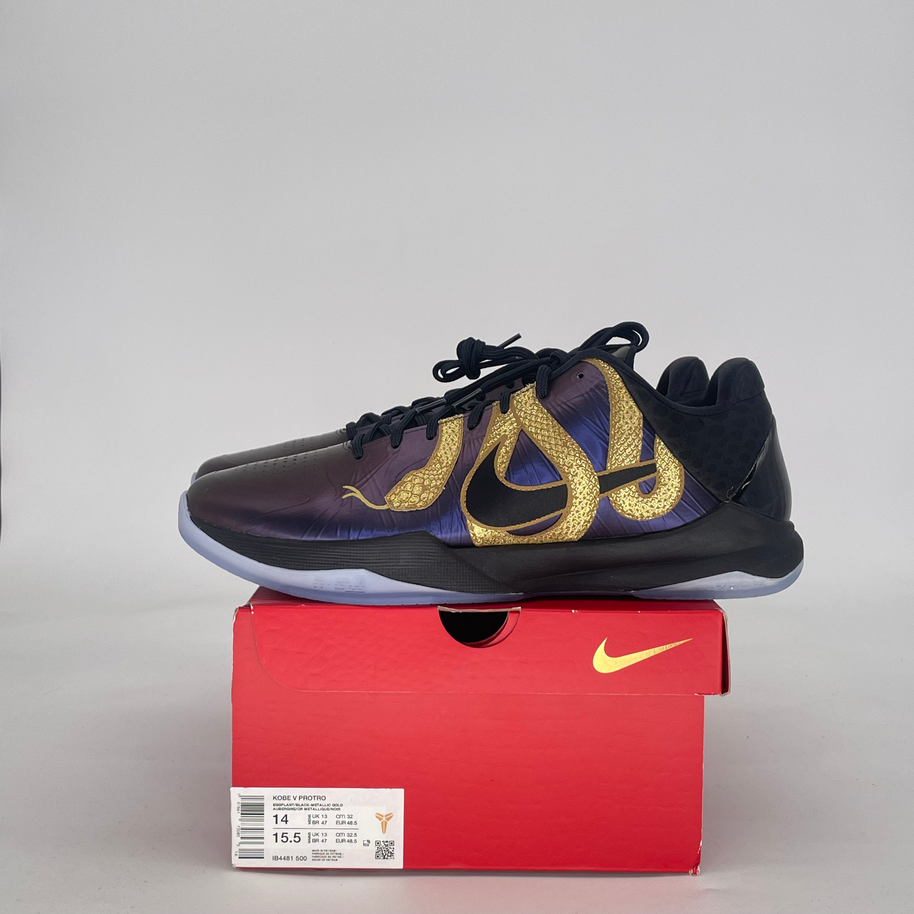 NIKE KOBE 5 PROTRO YEAR OF THE MAMBA EGGPLANT IB4481-500 SIZE 14/15.5W