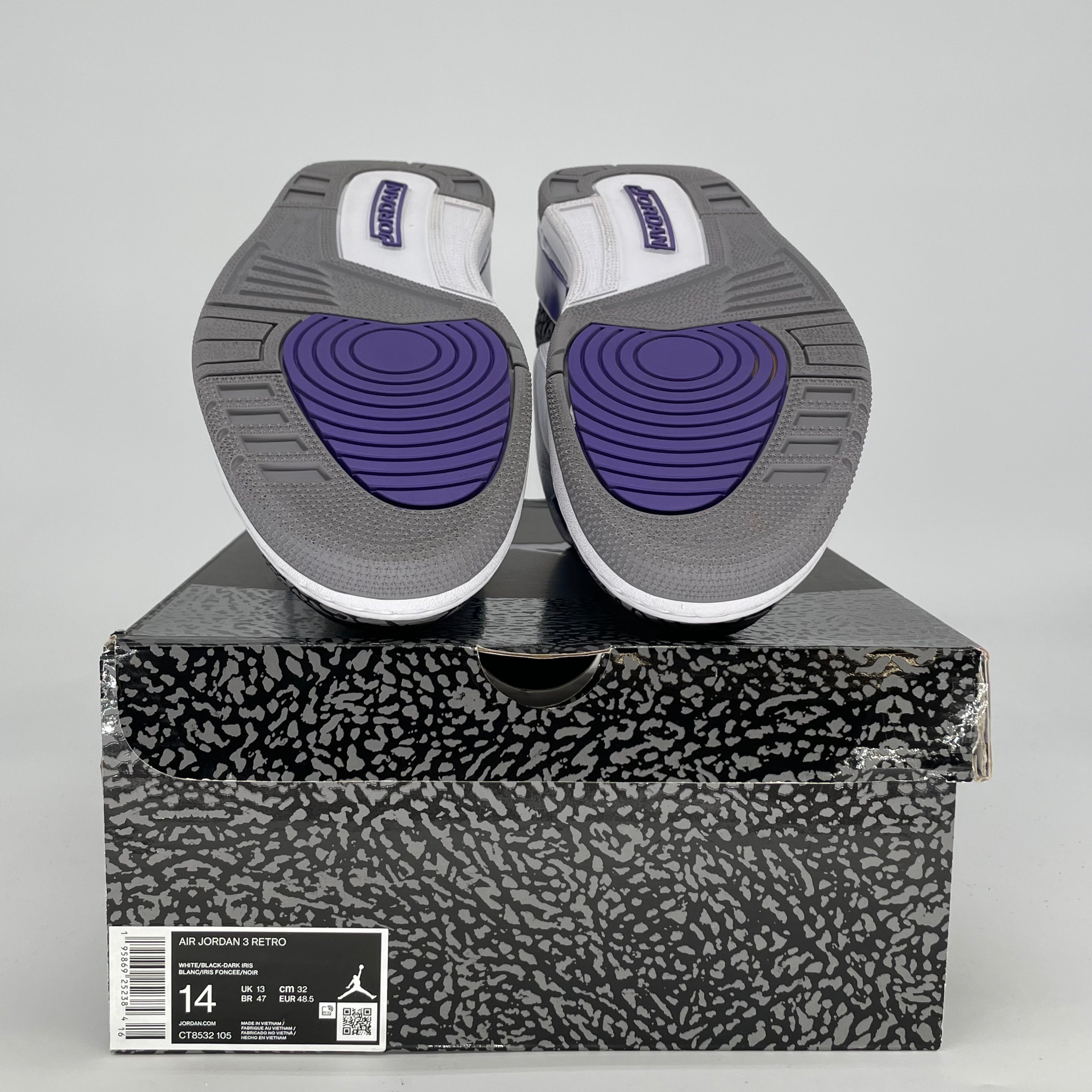 AIR JORDAN 3 DARK IRIS CT8532-105 SIZE 14/15.5W